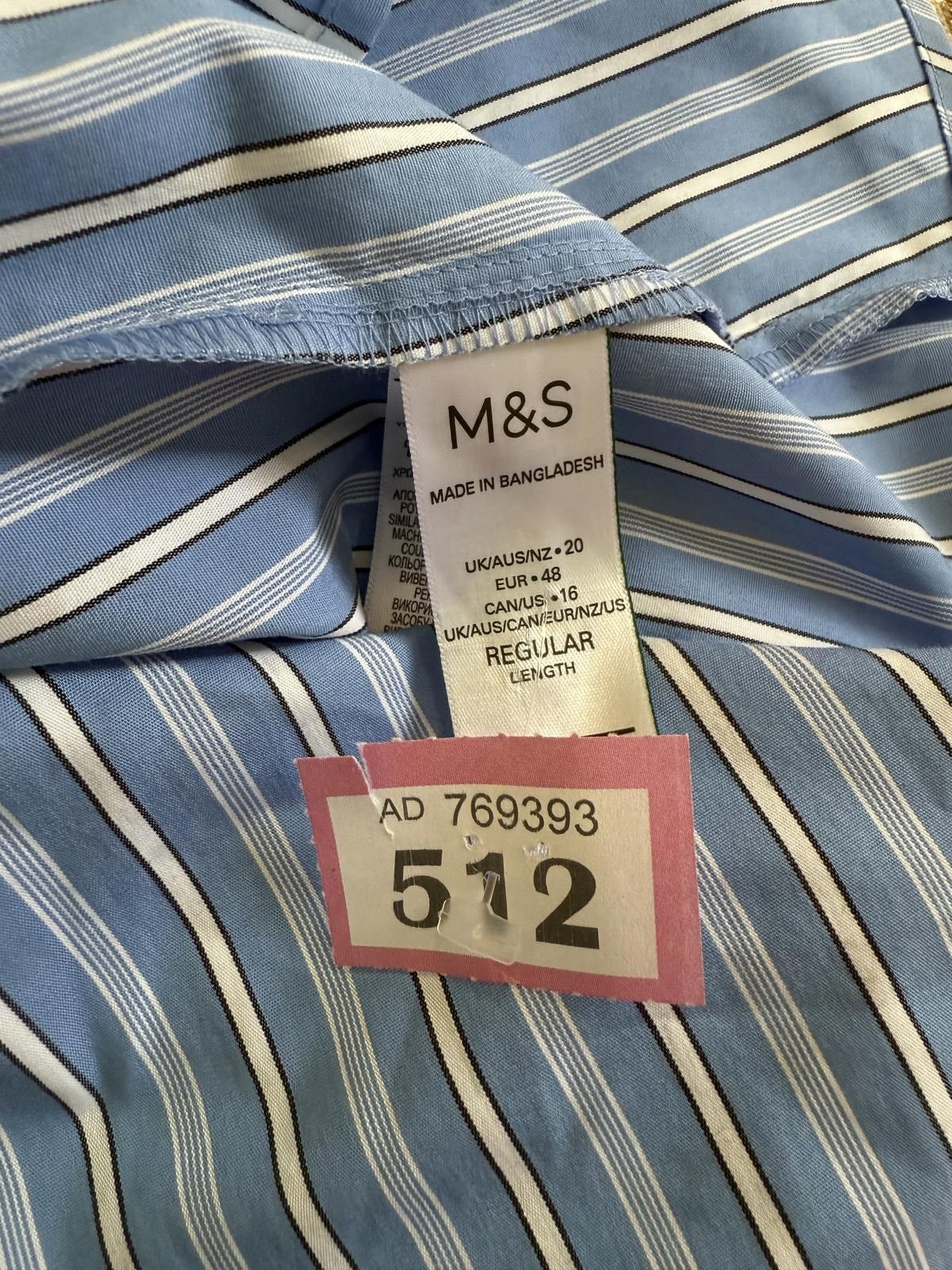 M.E. Sport M&S Blue Stripe Button-Down Shirt - Size 20 Size US L / EU 52-54 / 3 - 2 Thumbnail