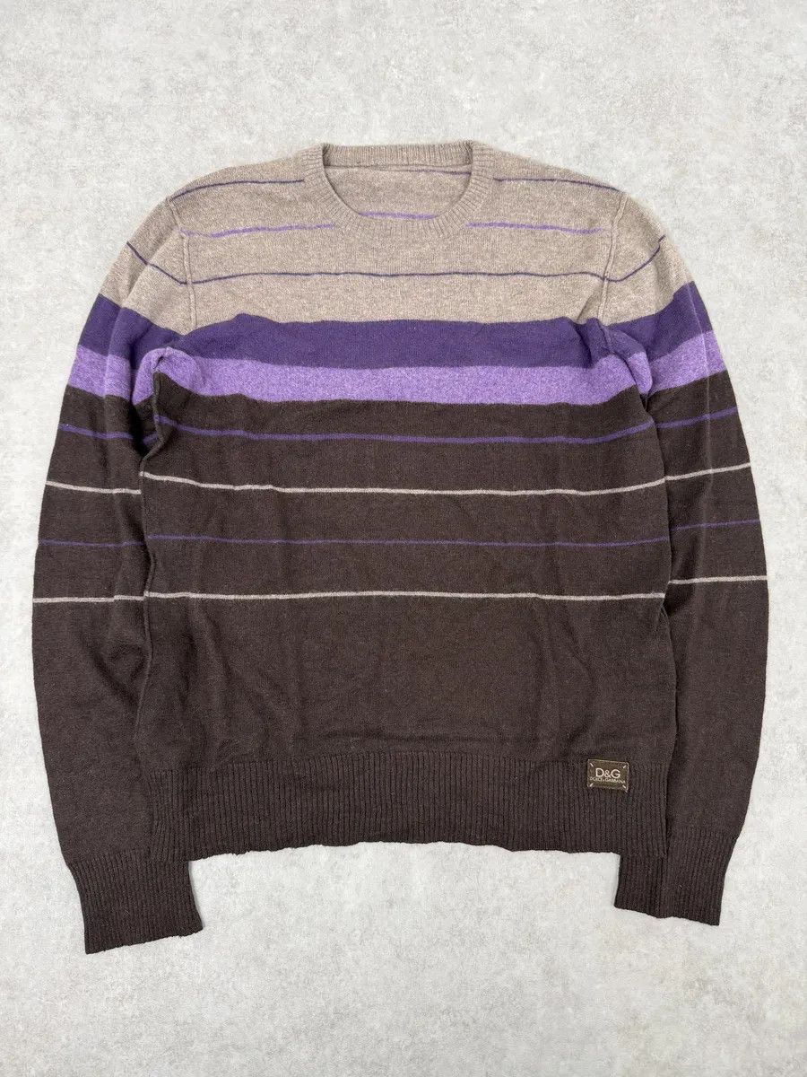 Dolce & Gabbana 2000s Dolce & Gabbana Purple Striped Sweater Size US S / EU 44-46 / 1 - 1 Thumbnail
