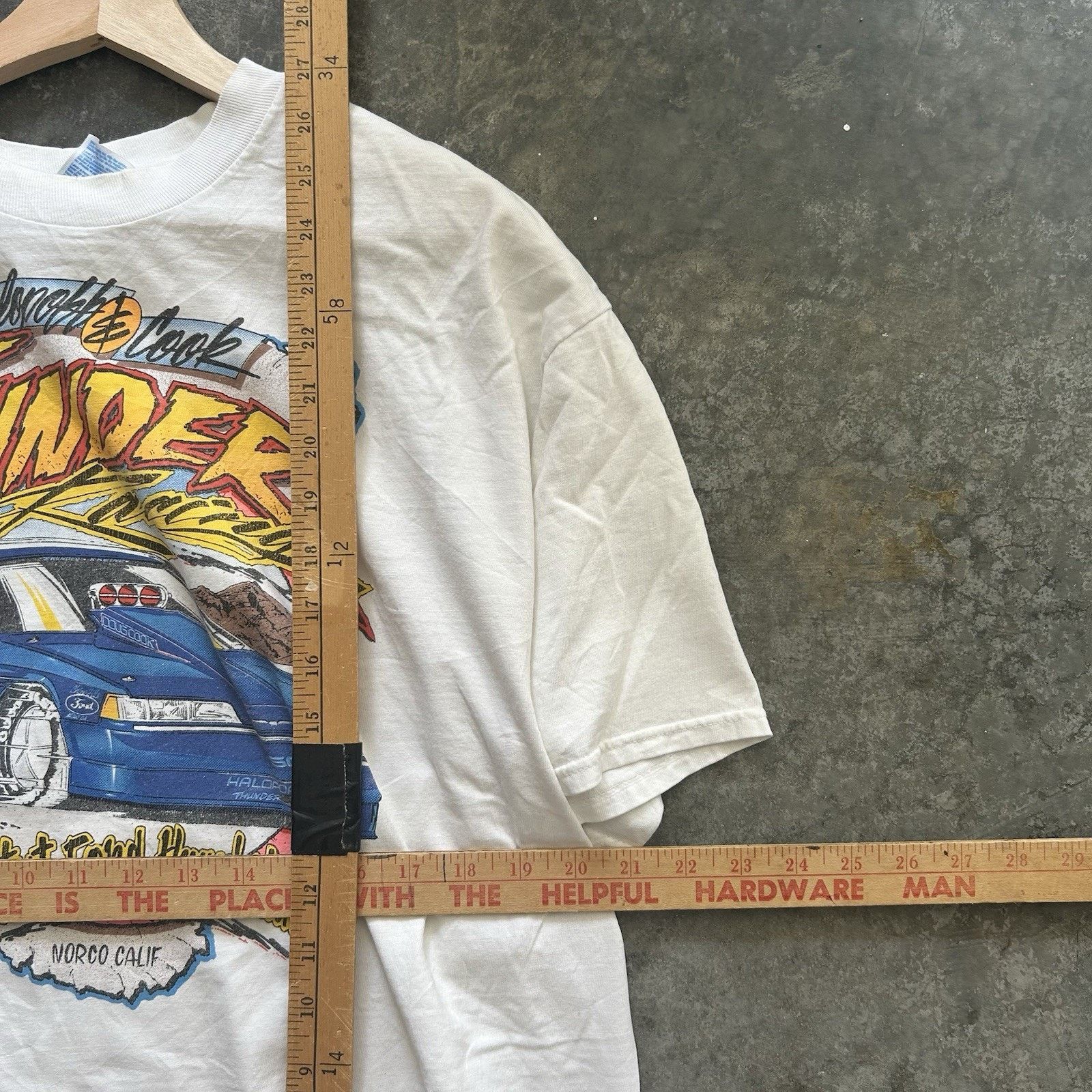 Hanes Vintage Ford Thunderbird Racing Tshirt Men’s XL Race car 90 Size US XL / EU 56 / 4 - 6 Thumbnail