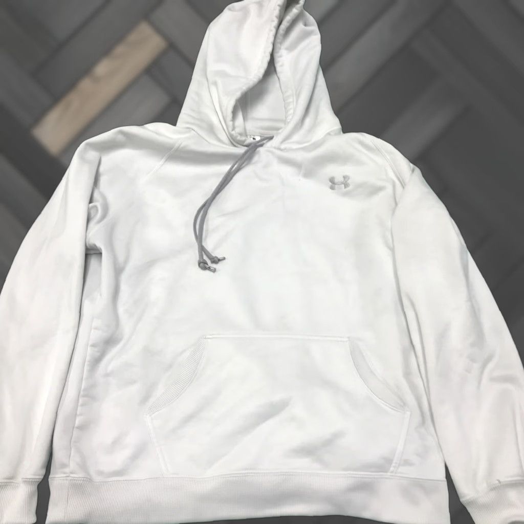 Under Armour Under Armour Hoodie Women Large White Pullover Activewear Ladies L Sweatshirt Size L / US 10 / IT 46 - 1 Thumbnail