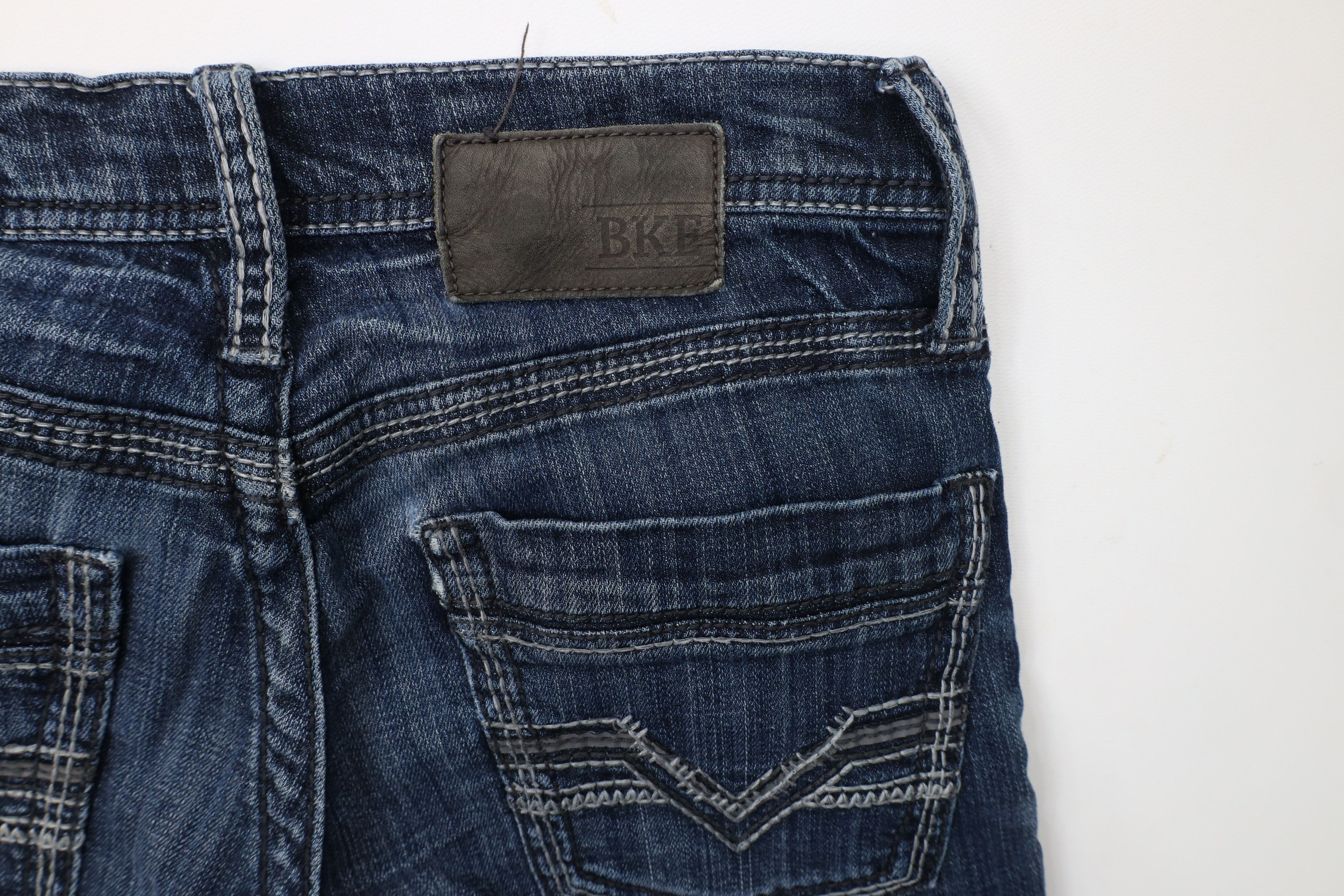 Vintage Buckle BKE Denim Stitch Stretch Flared Bootleg Denim Jeans Size 28" / US 6 / IT 42 - 13 Thumbnail