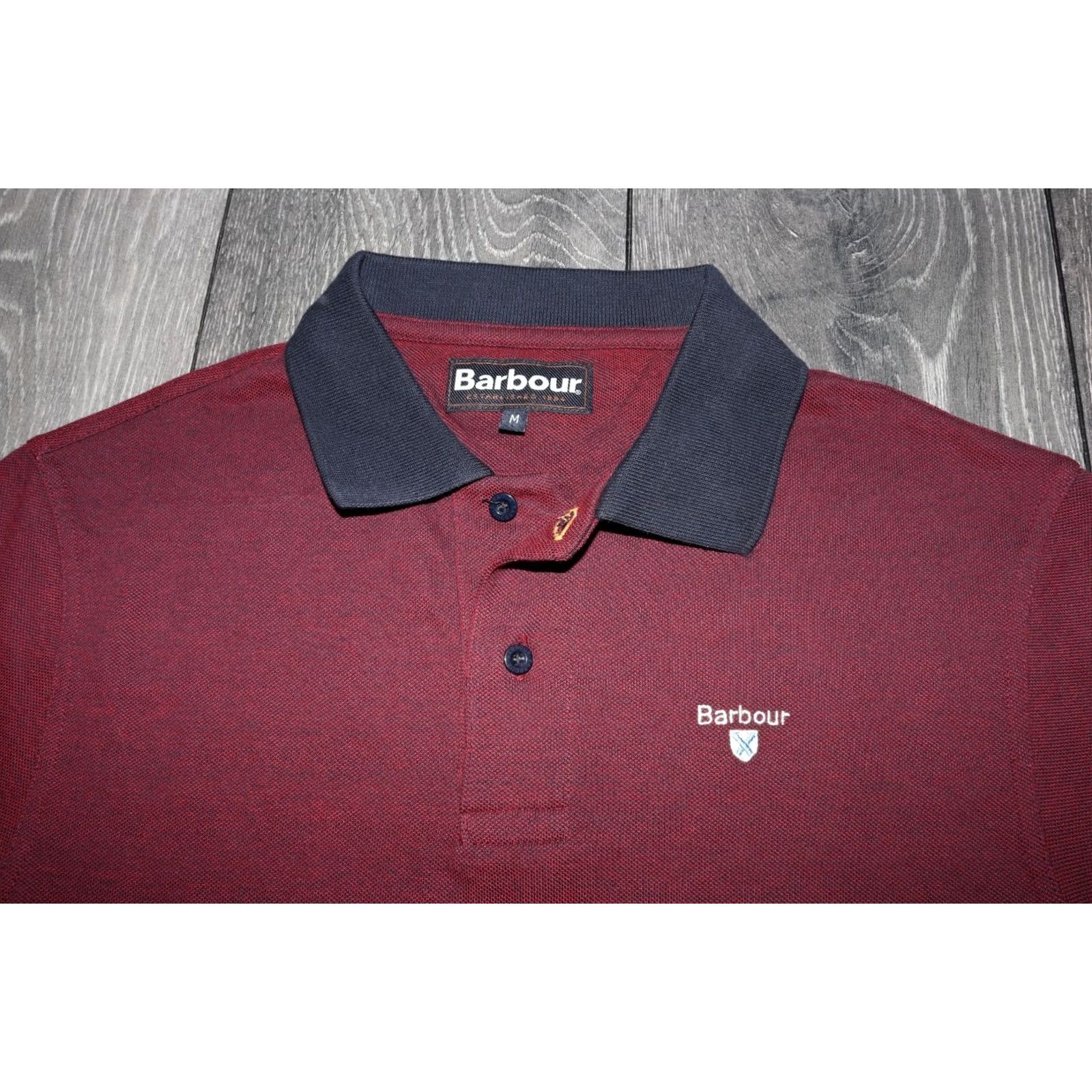 Barbour BARBOUR MENS POLO SHIRT DARK RED COTTON MEDIUM SLEEVE SHORT COLLARED Barbour Polo Mens Size M Color Multicolor Casual Classic 90s Mens Size US M / EU 48-50 / 2 - 3 Thumbnail