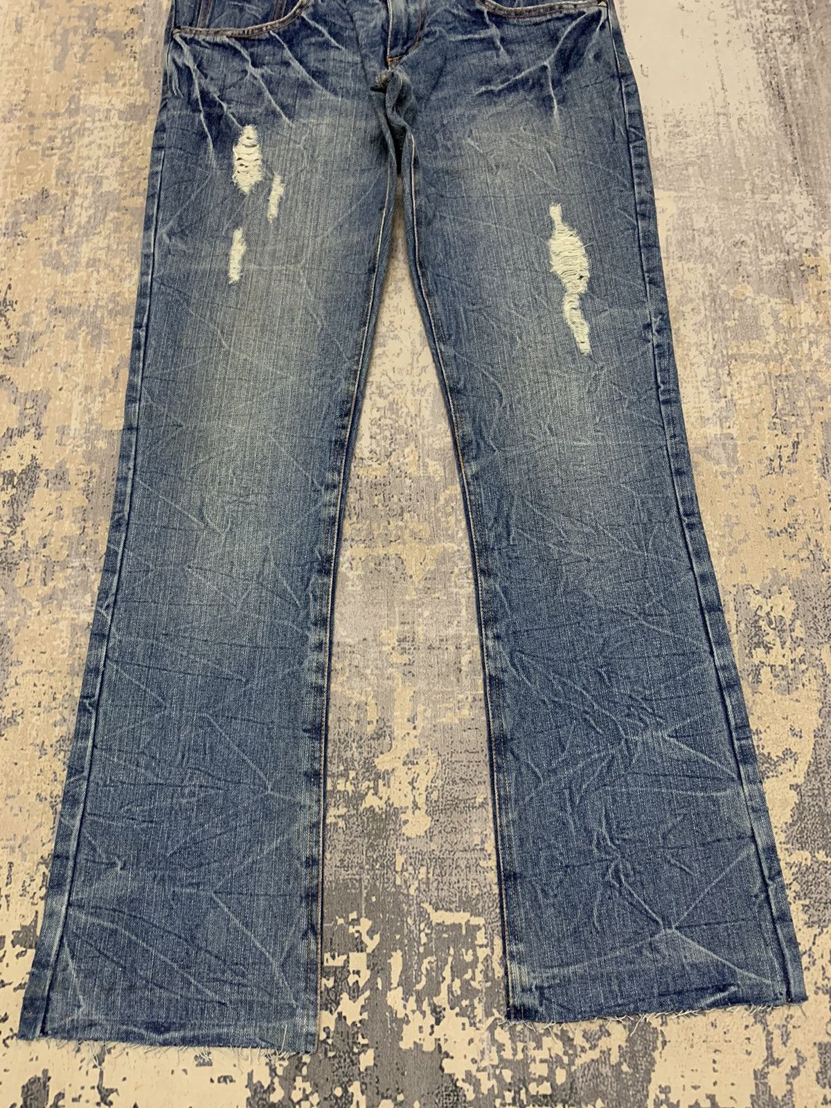 If Six Was Nine Archive Japanese Place Plan Attack Violence Flare Jeans Y2K Size US 30 / EU 46 - 5 Thumbnail