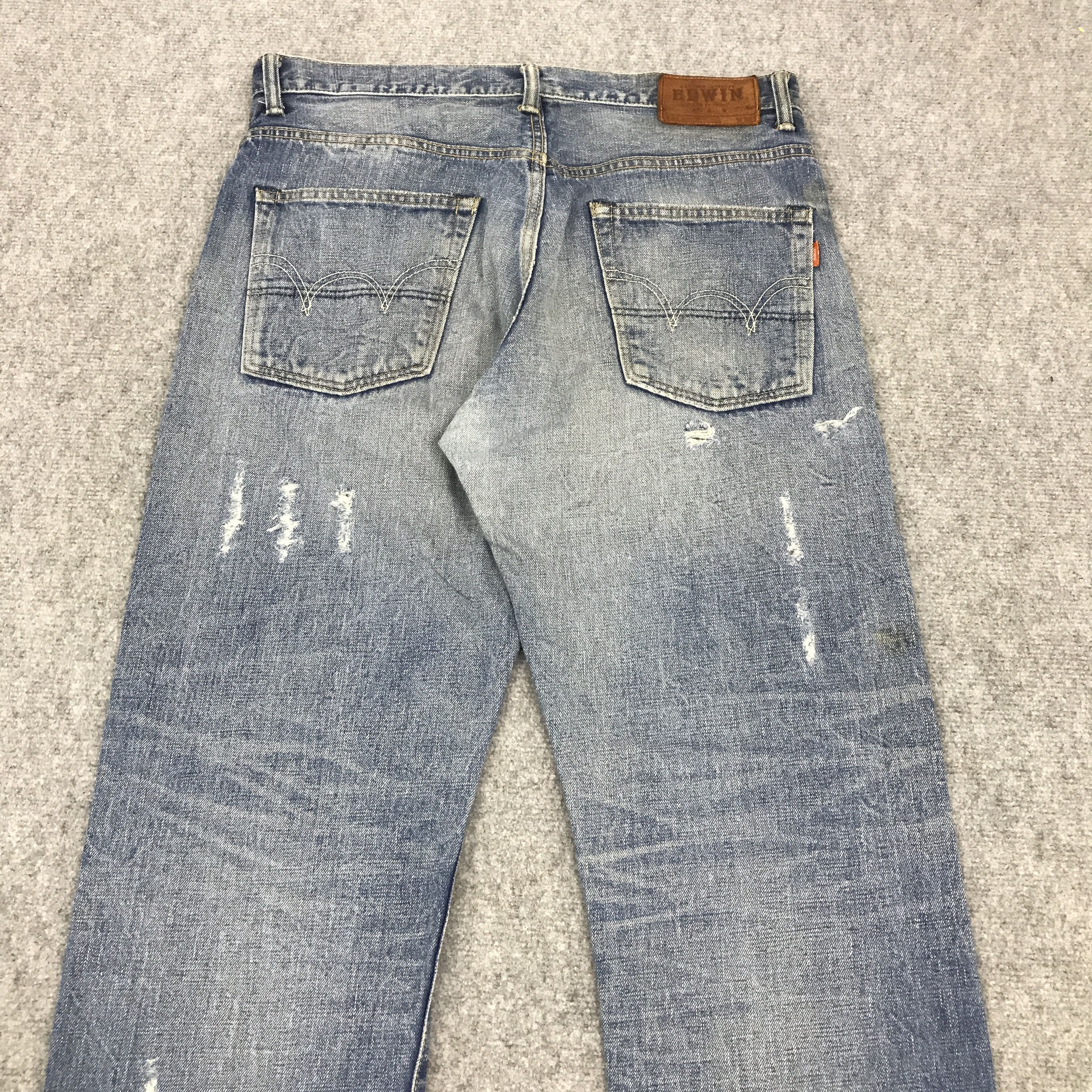 Edwin × Japanese Brand BAGGY STYLE EDWIN JAPAN DISTRESSED DENIM PANTS Size US 32 / EU 48 - 5 Thumbnail