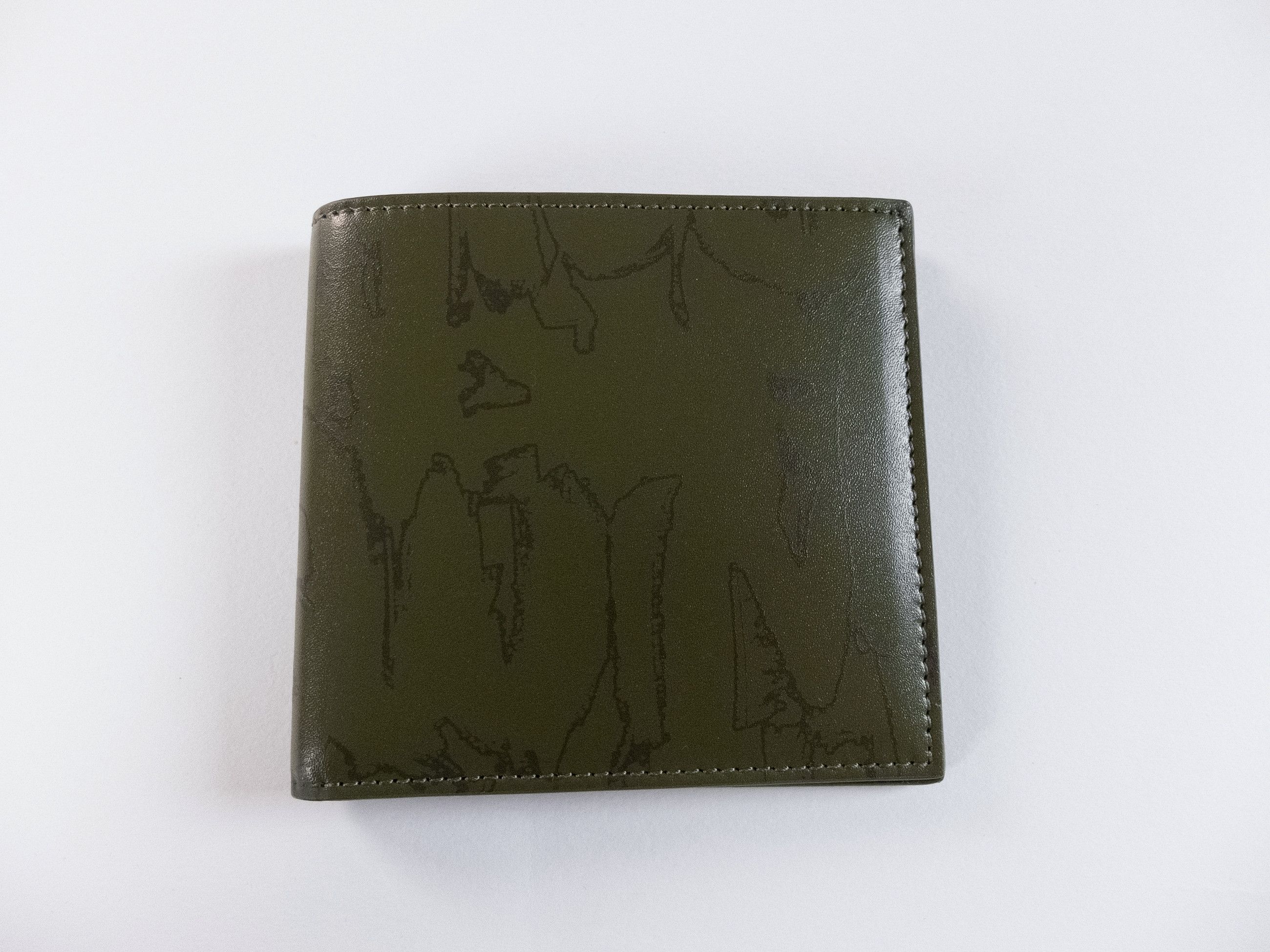 Alexander McQueen ALEXANDER MCQUEEN khaki green abstract logo leather wallet q Size ONE SIZE - 1 Thumbnail