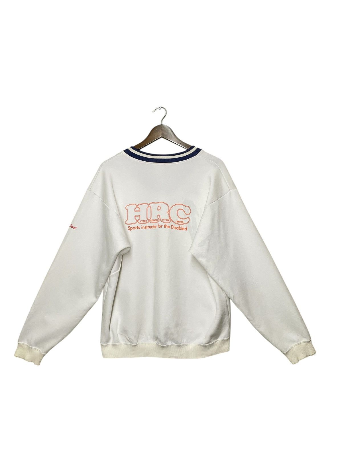 Mizuno Vintage Mizuno Mini Logo White V Neck Sweatshirt Size US M / EU 48-50 / 2 - 9 Thumbnail