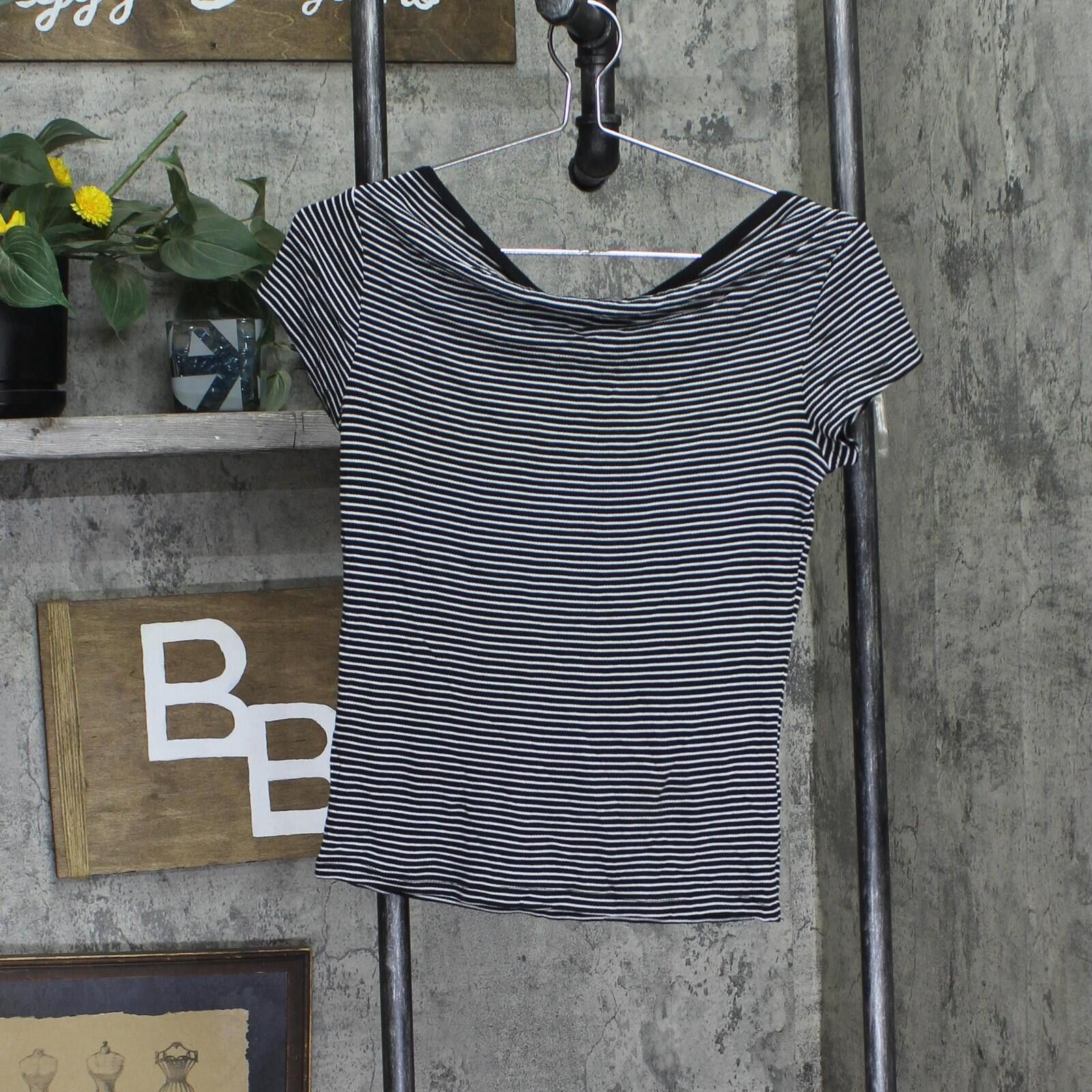 Other Nwt Polly & Esther Striped Skimmer T-shirt Black Striped L Size L / US 10 / IT 46 - 2 Thumbnail