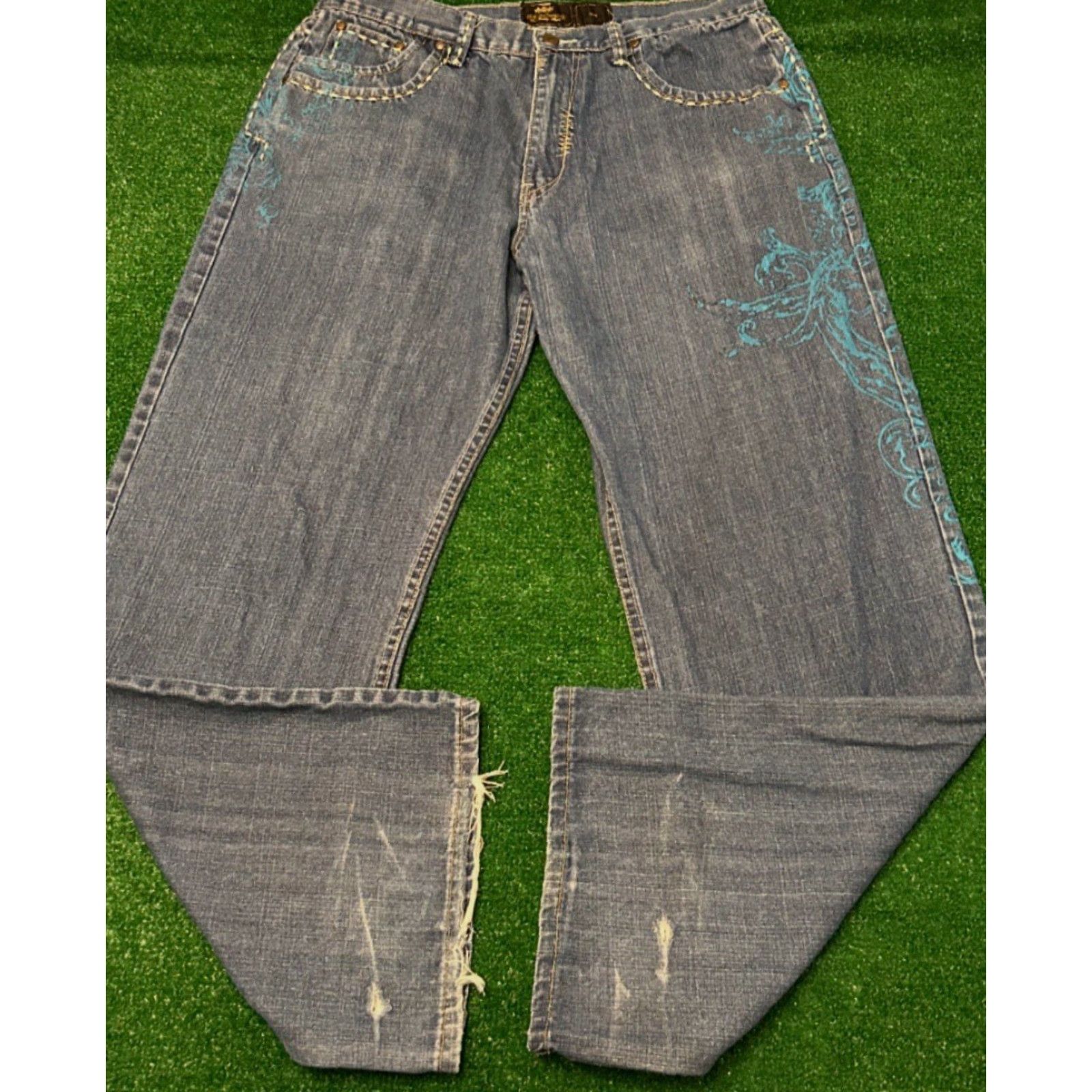 Akademiks VINTAGE Akademiks Baggy Jeans Men 36 Wide-Leg Grunge Hip Hop Y2K Skater 32 Inseam Size US 36 / EU 52 - 2 Thumbnail