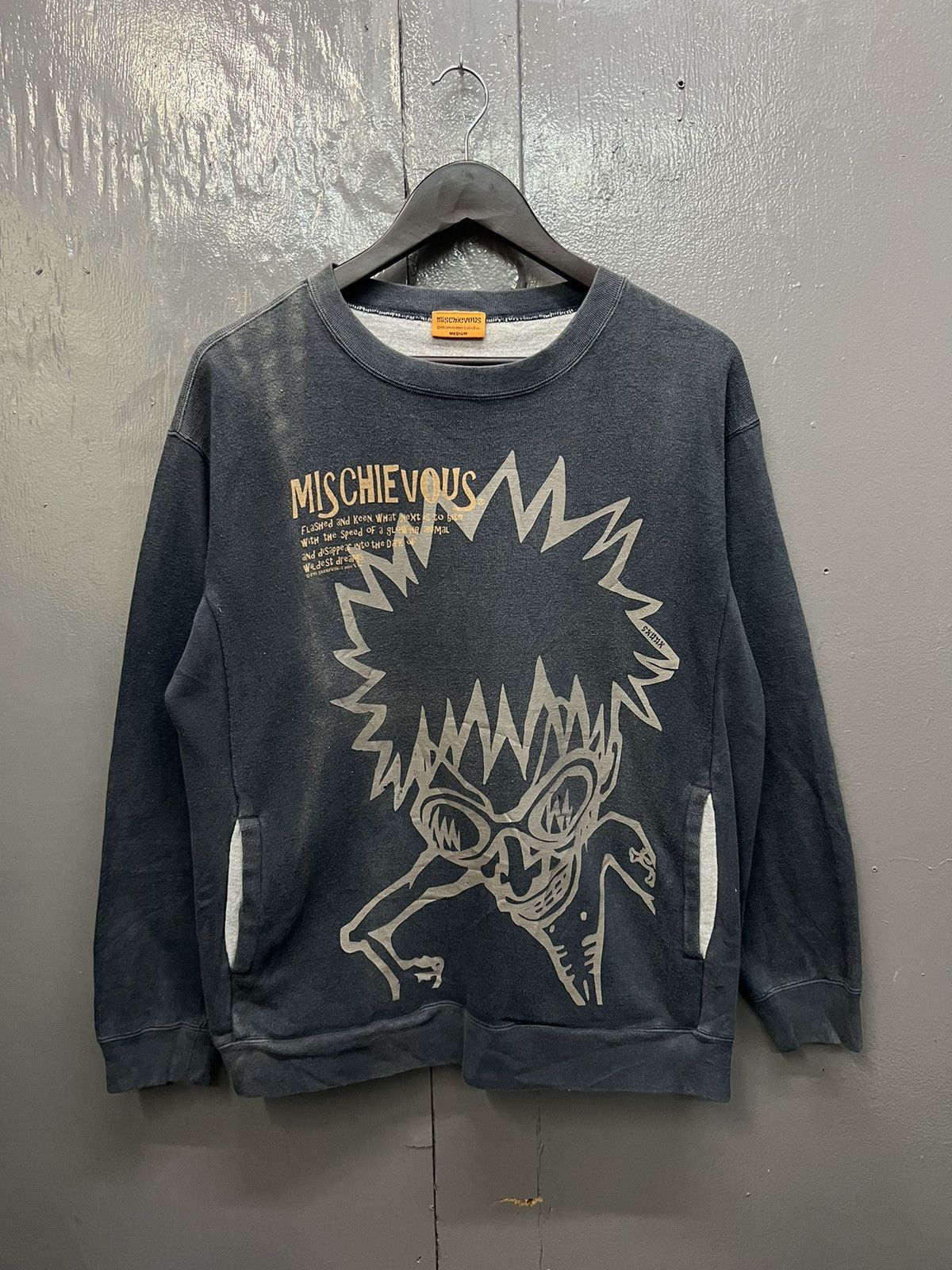 Japanese Brand Mischievous Overprint Sweatshirt Size US M / EU 48-50 / 2 - 1 Thumbnail
