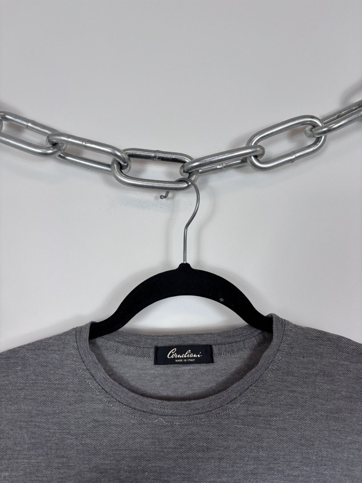 Corneliani Corneliani Men’s Pique Texture Gray Luxury Long Sleeve Tee Size US L / EU 52-54 / 3 - 4 Thumbnail