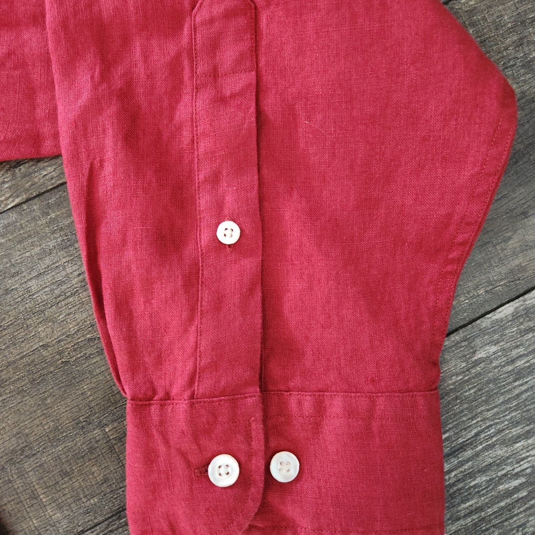 Vintage Allen Solly Platinum Linen Shirt Button-Up Long Sleeve Red Size L Men Casual Shirt Size US L / EU 52-54 / 3 - 5 Thumbnail