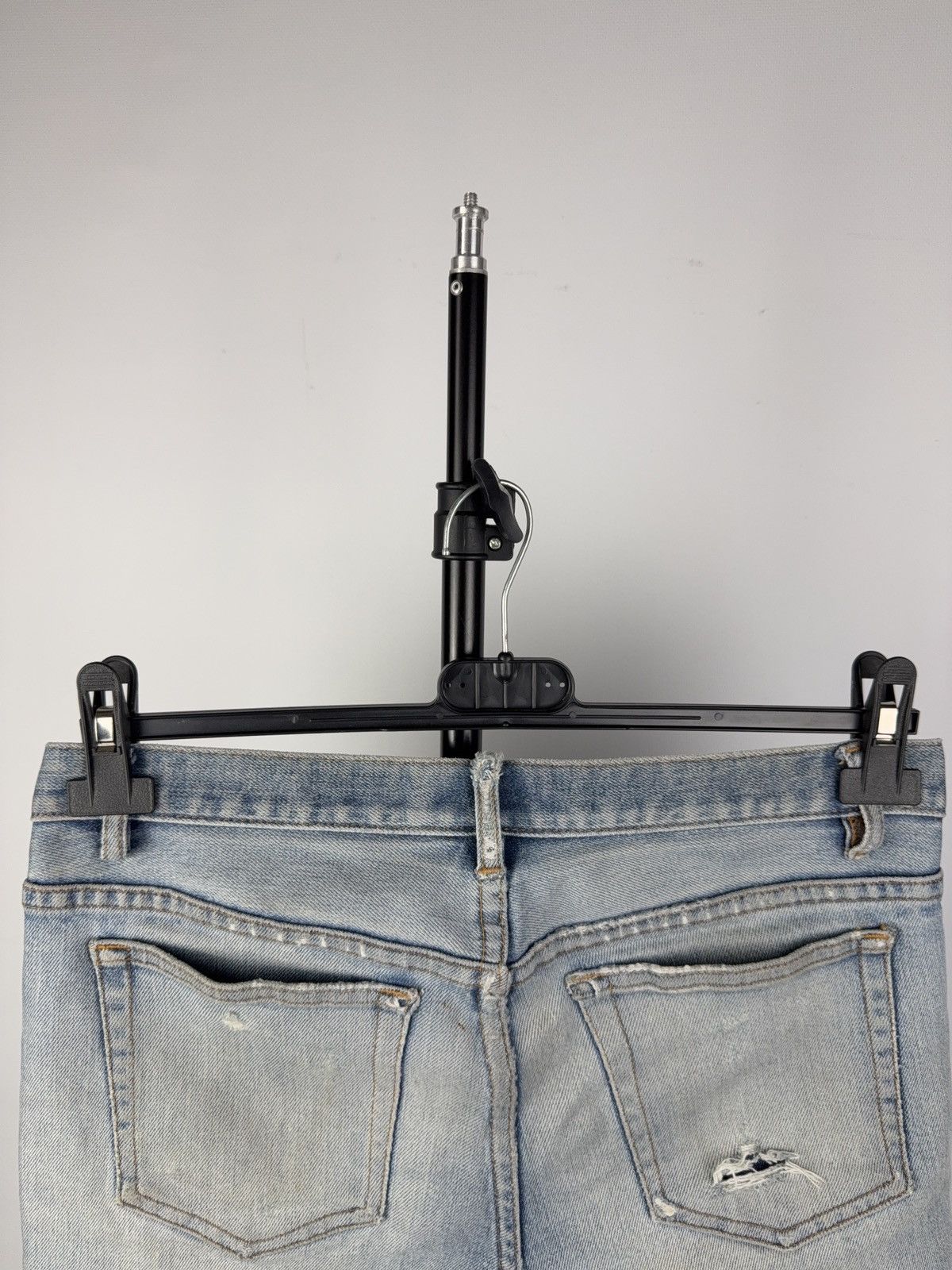 A.P.C. × Designer Vintage 00s Y2K A.P.C Distressed Denim shorts Size 28" / US 6 / IT 42 - 7 Thumbnail