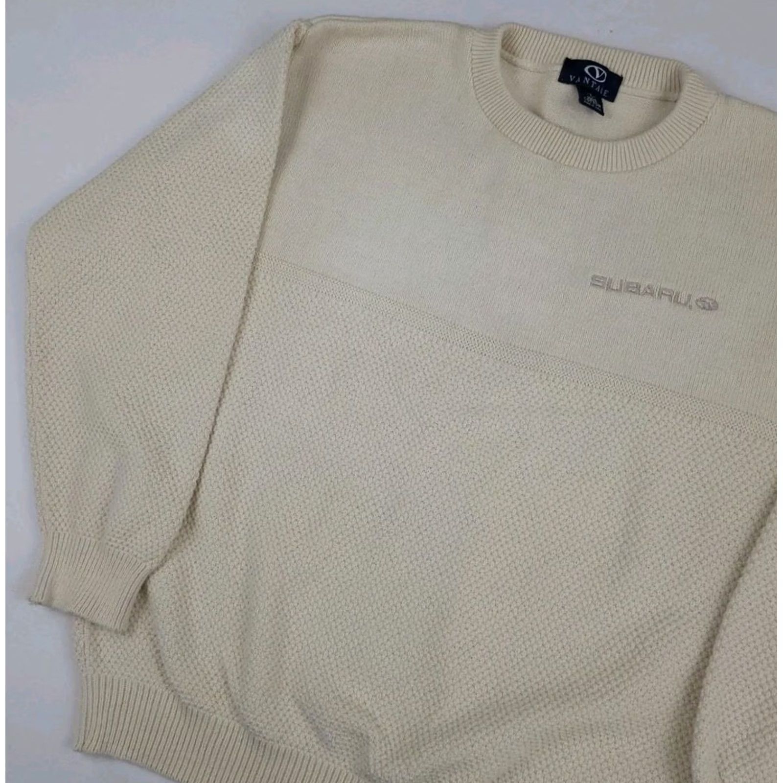 Vintage Vintage Subaru Logo Sweater Cotton Knit Cream USA Made Car Sport Vtg Size US M / EU 48-50 / 2 - 2 Thumbnail