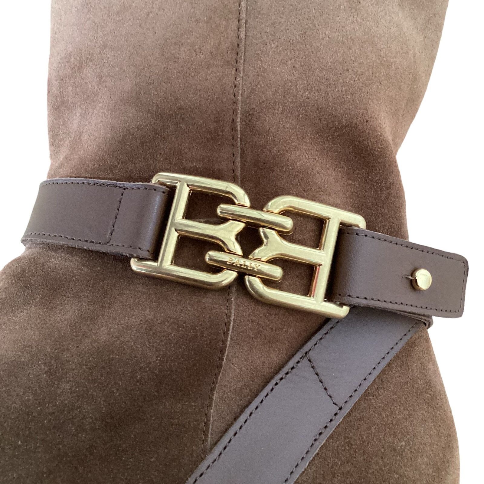 Bally NWT BALLY Eloire Tall Suede Riding Boots Tan Sz 39 Size US 8.5 / IT 38.5 - 10 Thumbnail
