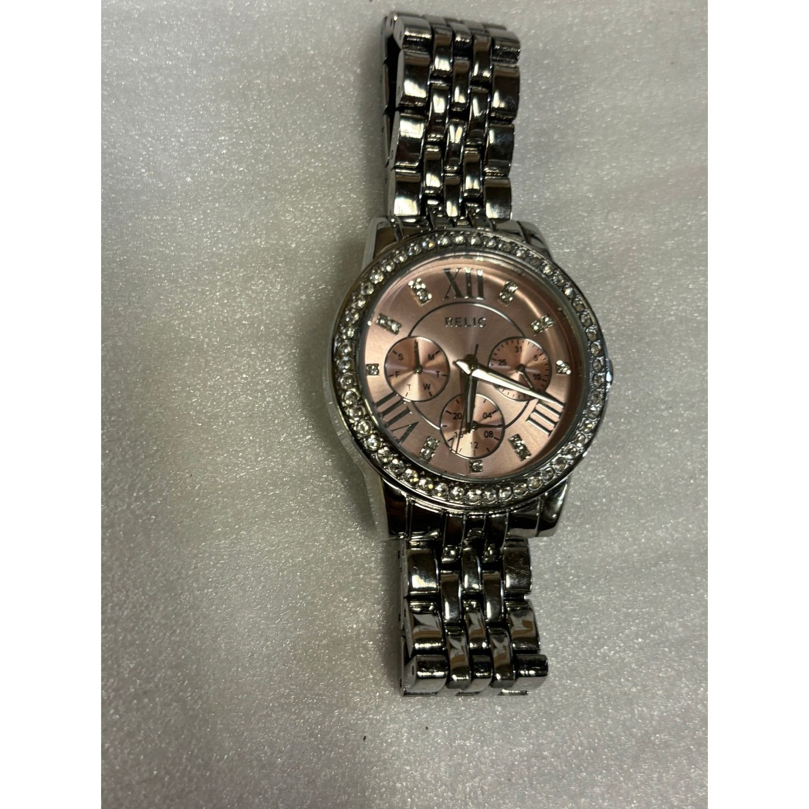 Relic Relic Silver Tone Pink Dial Womens Watch! New Battery. Size ONE SIZE - 6 Thumbnail