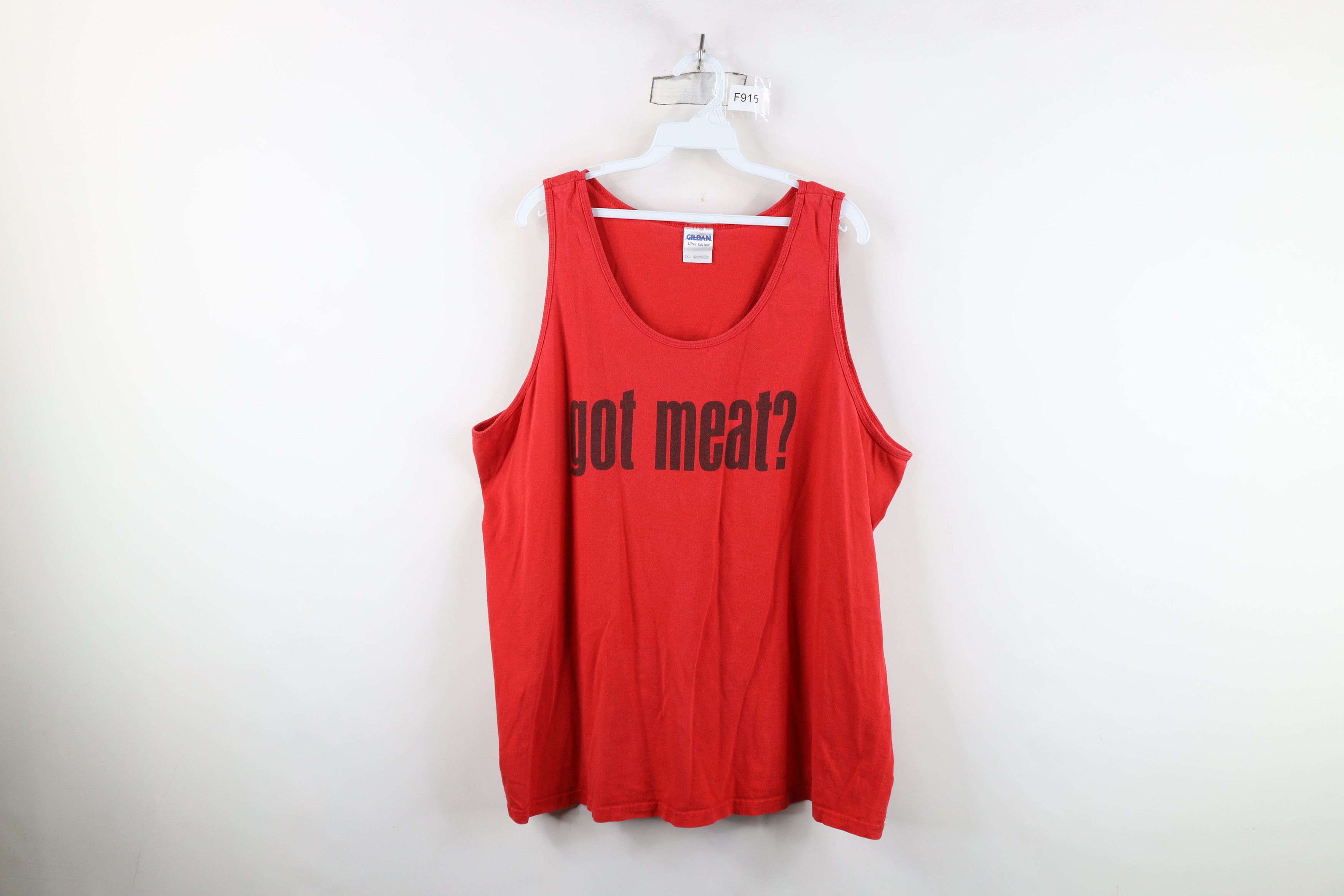 Vintage Vintage 90s Spell Got Meat Carnivore Tank Top T-Shirt Red Size US XXL / EU 58 / 5 - 1 Thumbnail