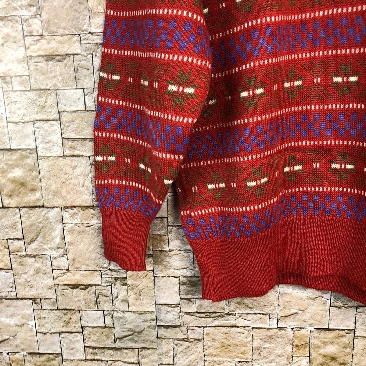 Homespun Knitwear × Japanese Brand New & Wind art Red Knitwear sweatshirt #A841 Size M / US 6-8 / IT 42-44 - 7 Thumbnail