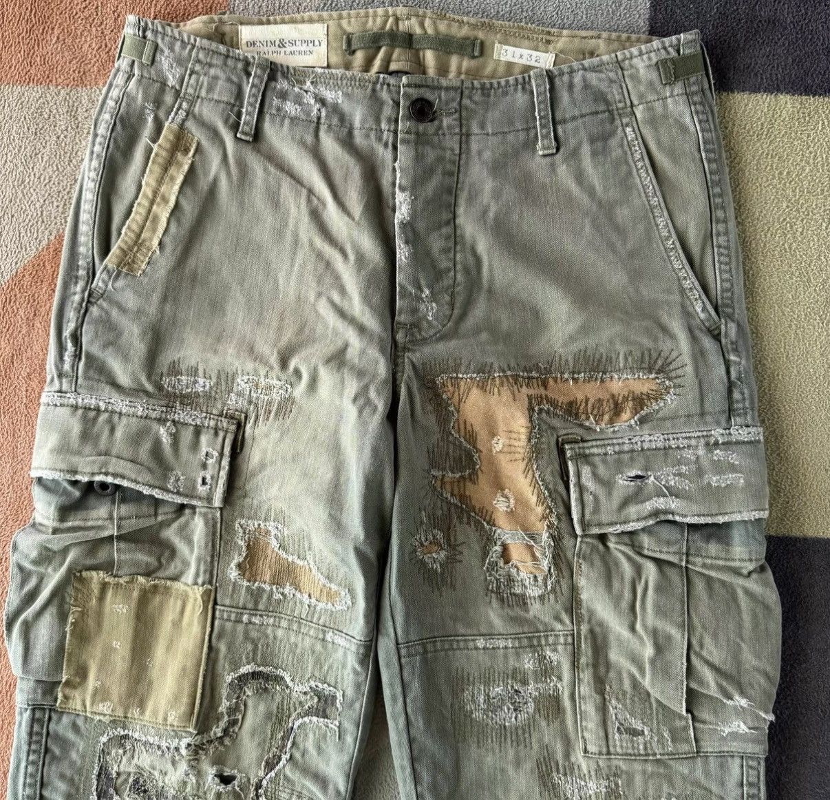 Ralph Lauren Ralph Lauren Denim Supply Patchwork Cargo Pants K22 Size US 31 - 2 Thumbnail
