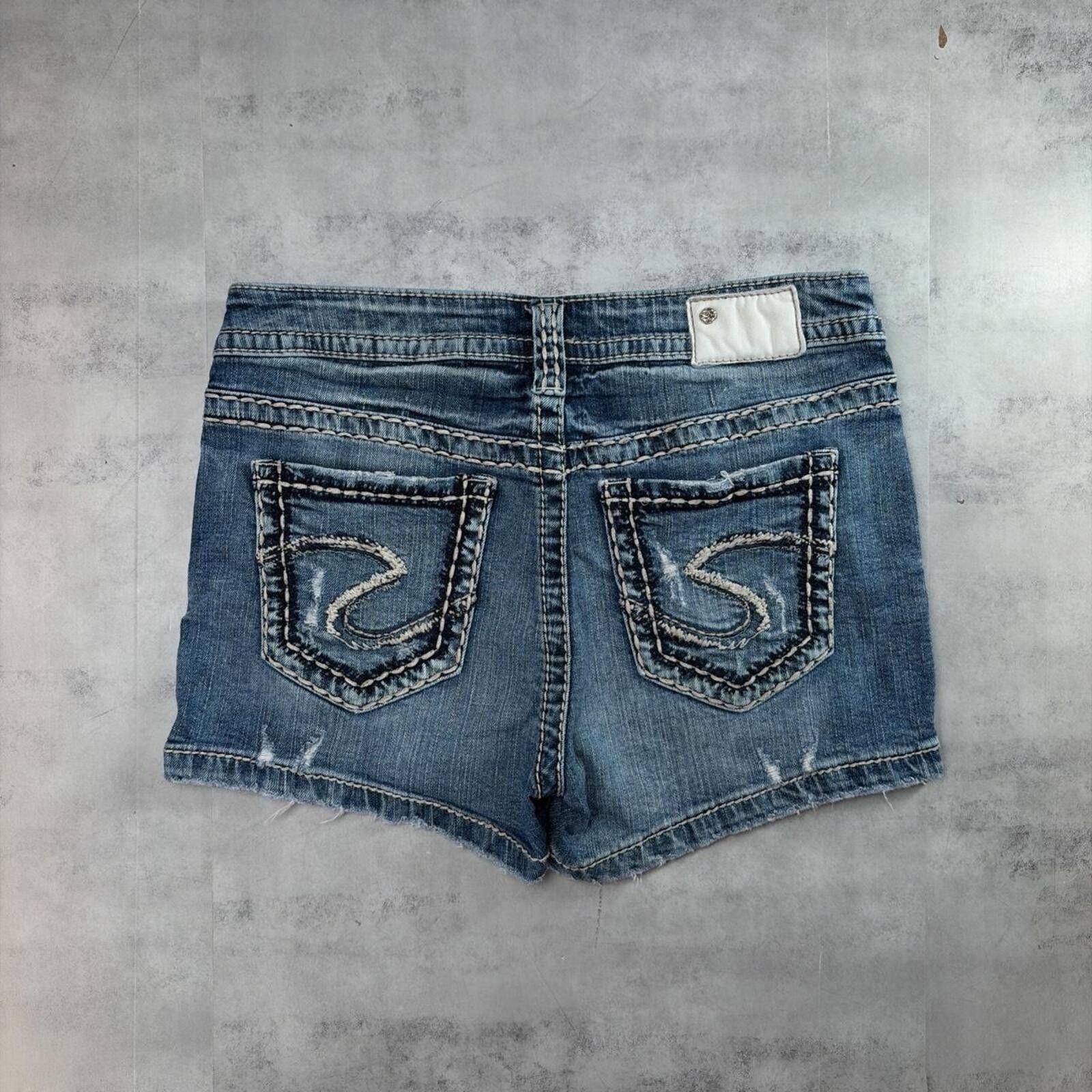 Silver Jeans Co. Y2K Blue Silver Jeans Grunge Mini Denim Shorts Size 30" / US 8 / IT 44 - 1 Thumbnail