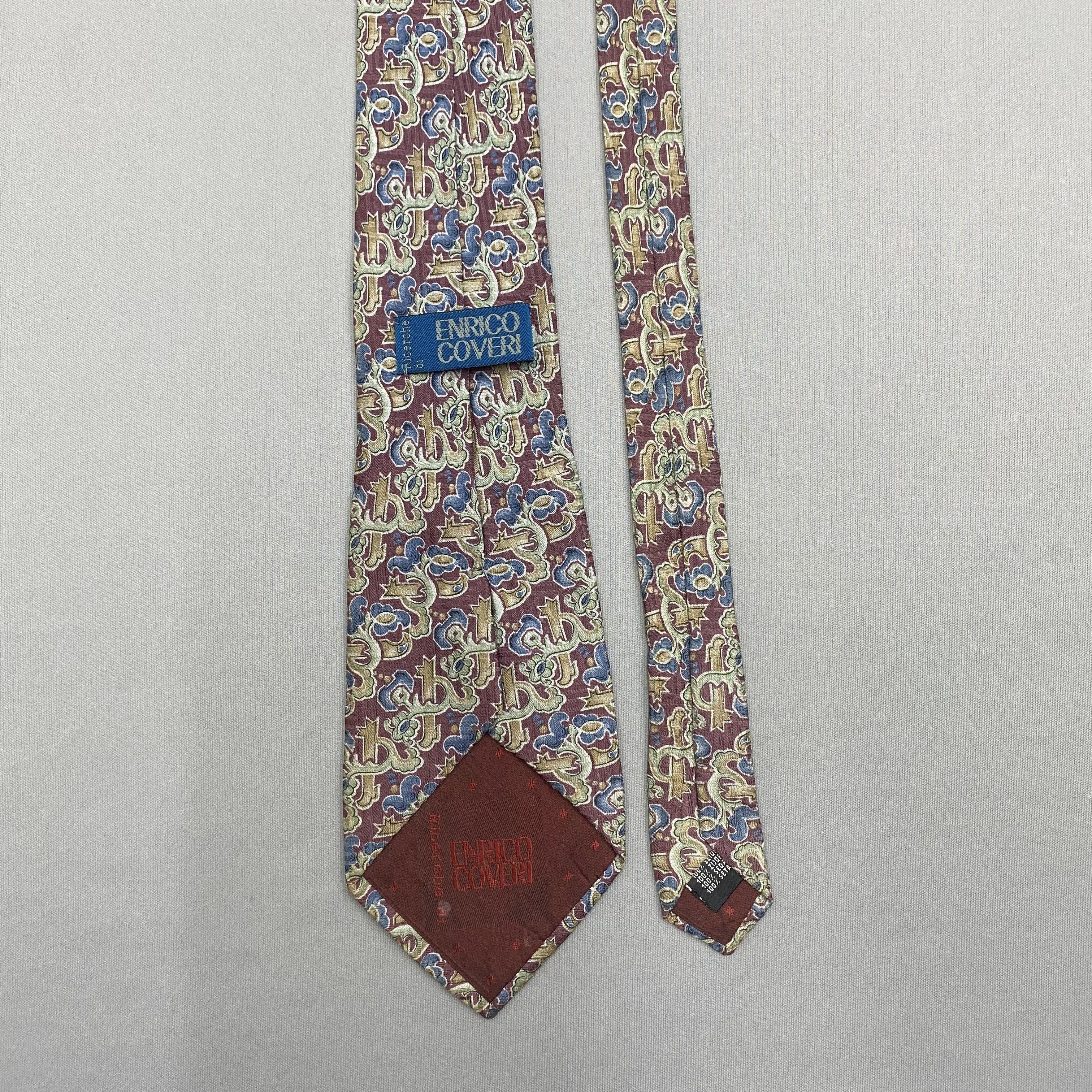 Enrico Coveri Vintage Enrico Coveri SILK Necktie Cravate Pure Silk Size ONE SIZE - 6 Thumbnail