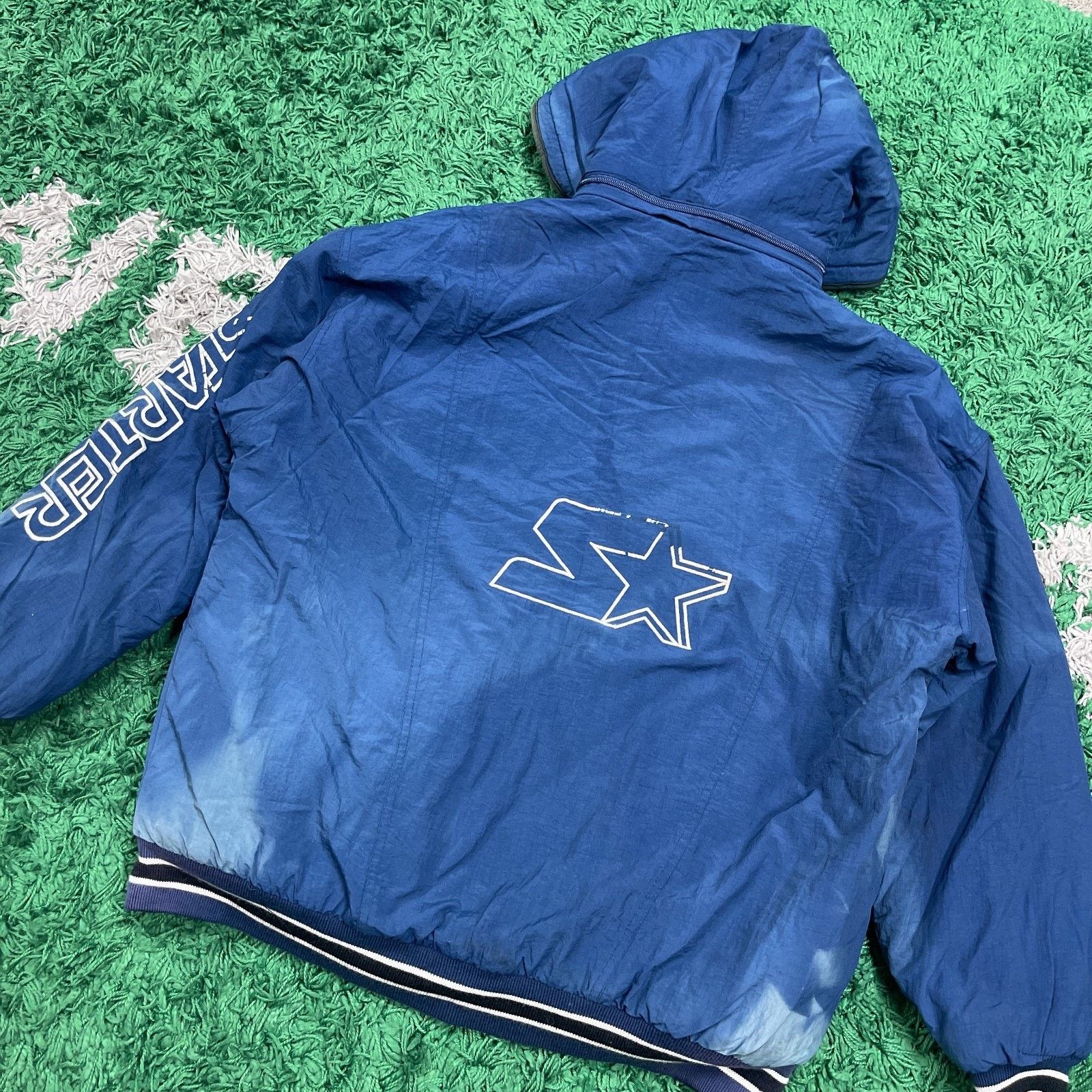 Starter × Vintage Vintage 90s Starter Puffer Parka Jacket blue grunge Medium Size US M / EU 48-50 / 2 - 10 Thumbnail