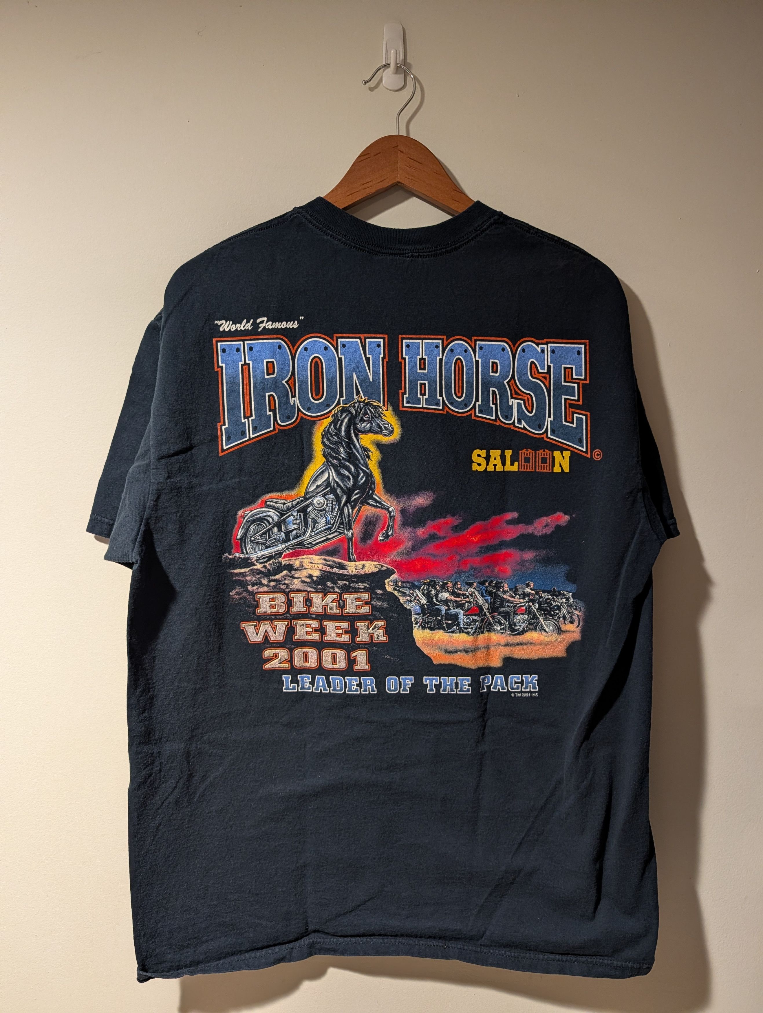 Harley Davidson Vintage 2001 Iron Horse Saloon Bike Week Leader Pack T-Shirt Size US XL / EU 56 / 4 - 1 Thumbnail