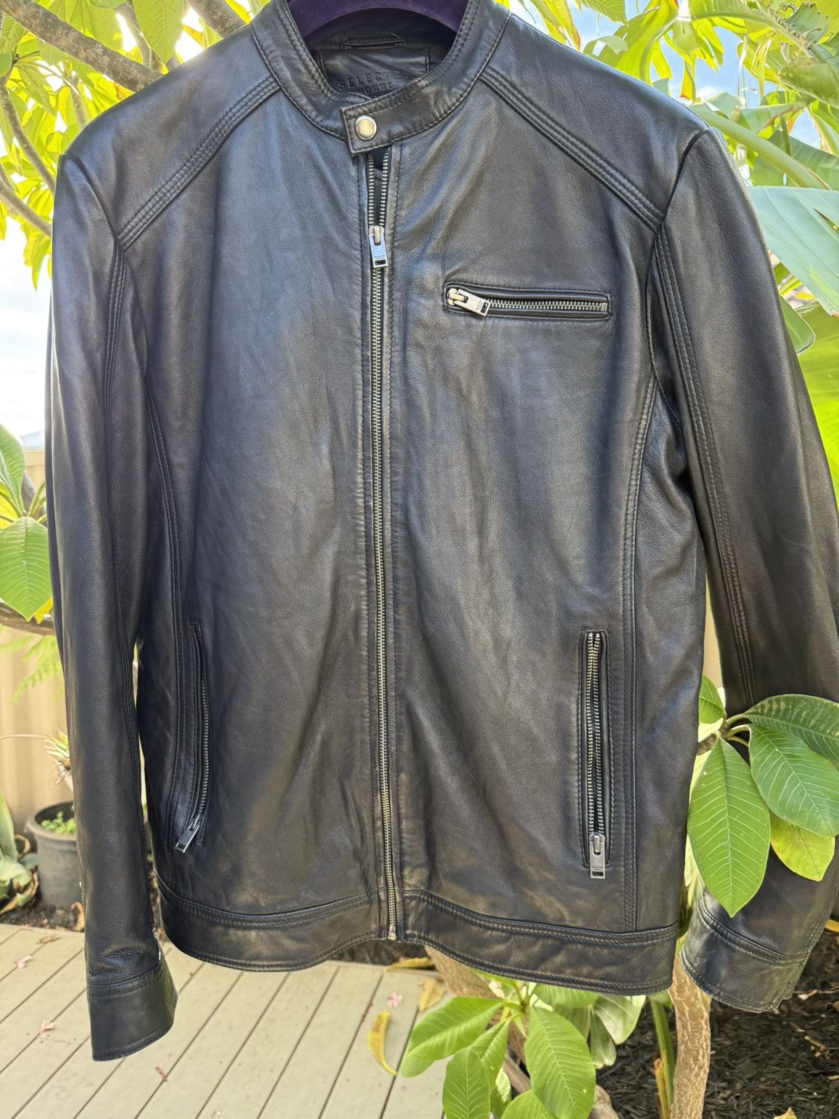 Selected Homme Selected Homme Black Leather Jacket M Size US L / EU 52-54 / 3 - 1 Thumbnail