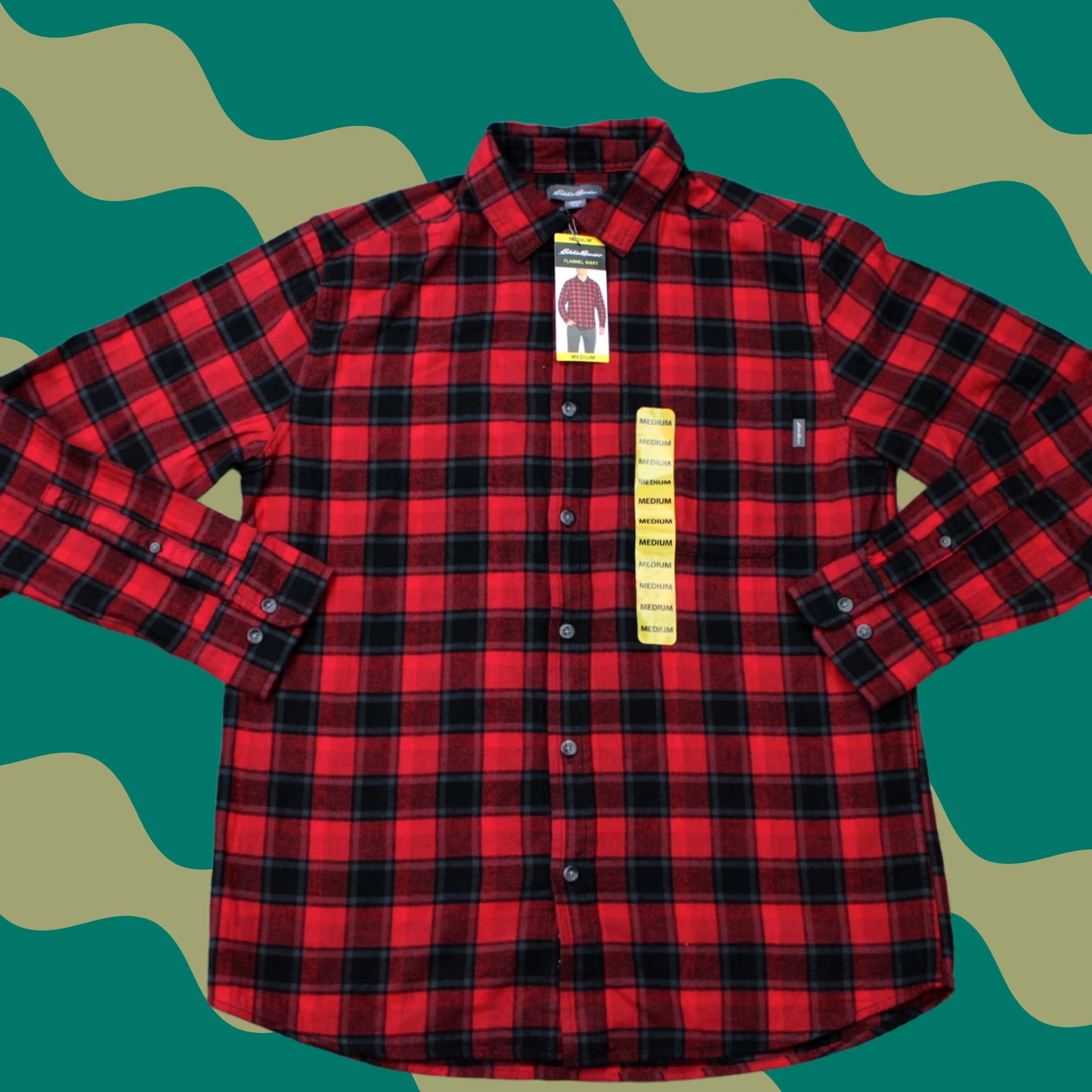 Eddie Bauer Eddie Bauer Flannel Shirt Mens Medium Red/Black Rio Red Jameson Plaid L/S NWT Size US M / EU 48-50 / 2 - 1 Thumbnail