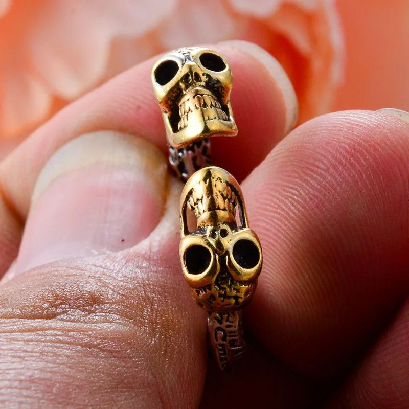 Designer × Jewelry Retro Skull Head Ring Size ONE SIZE - 4 Thumbnail