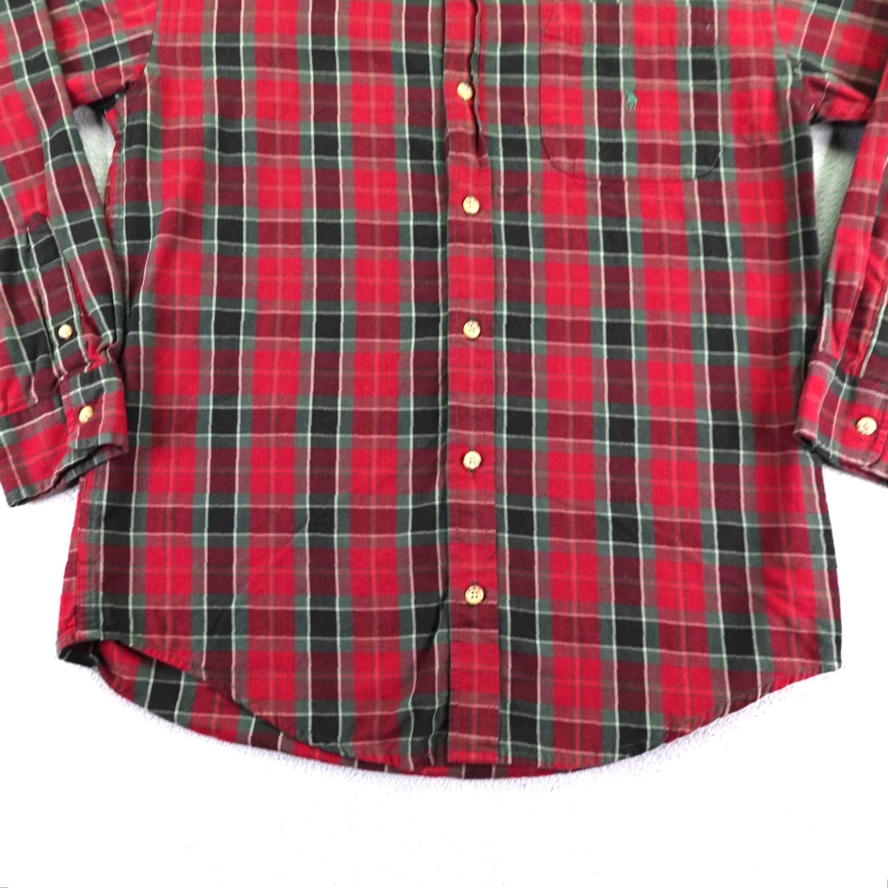 Polo Ralph Lauren VINTAGE Polo Ralph Lauren Shirt Mens Medium Red Green Tartan Plaid Flannel Pony Shirt Size US M / EU 48-50 / 2 - 4 Thumbnail