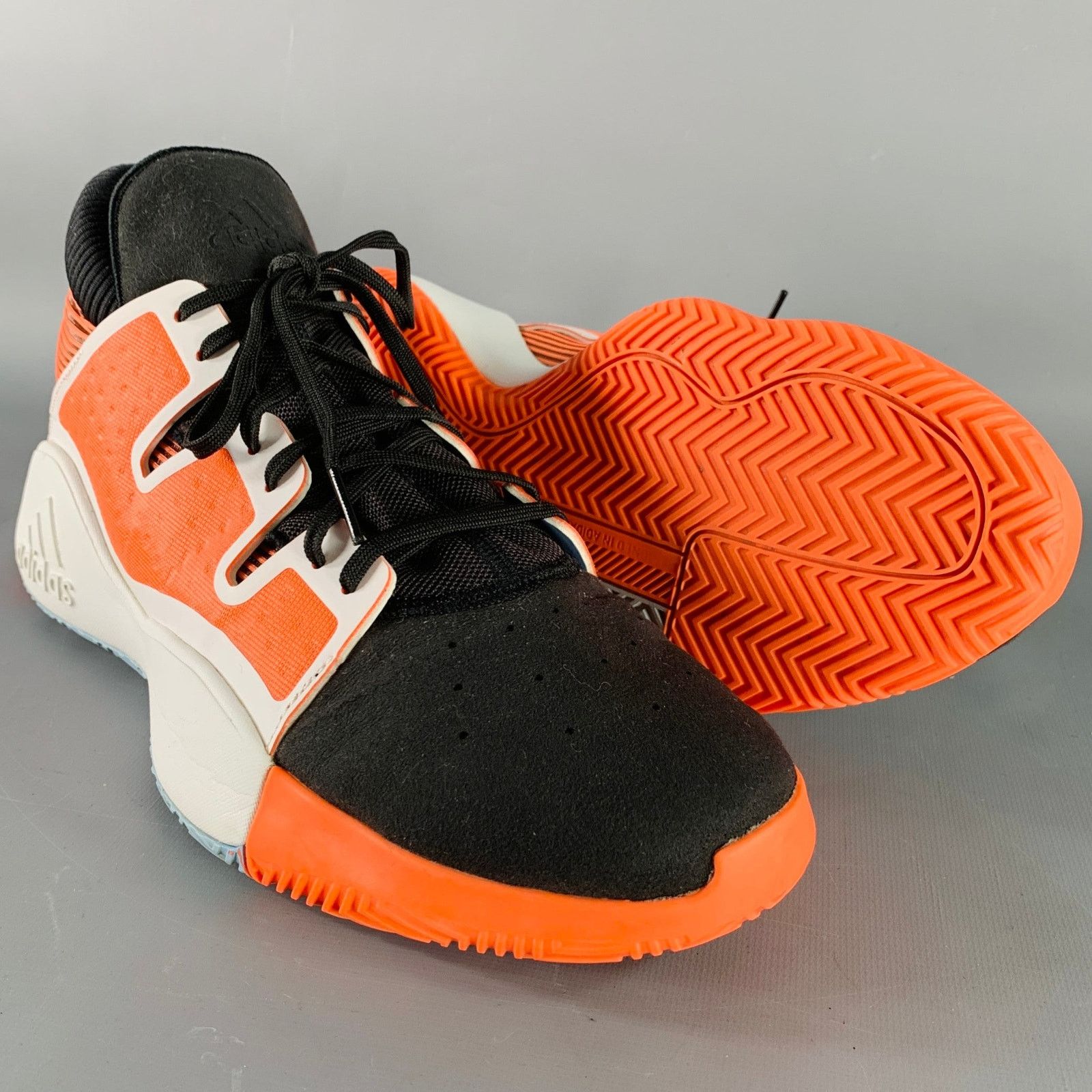 Adidas Pro Vision Hi Res Orange Black White Mesh Sneakers Size US 11.5 / EU 44-45 - 5 Thumbnail