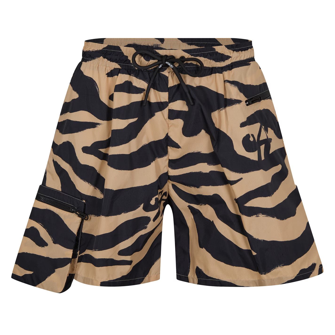 Off-White o1g2r1mq0125 Athletic Zebra Short in Beige & Black Size 22" - 1 Thumbnail