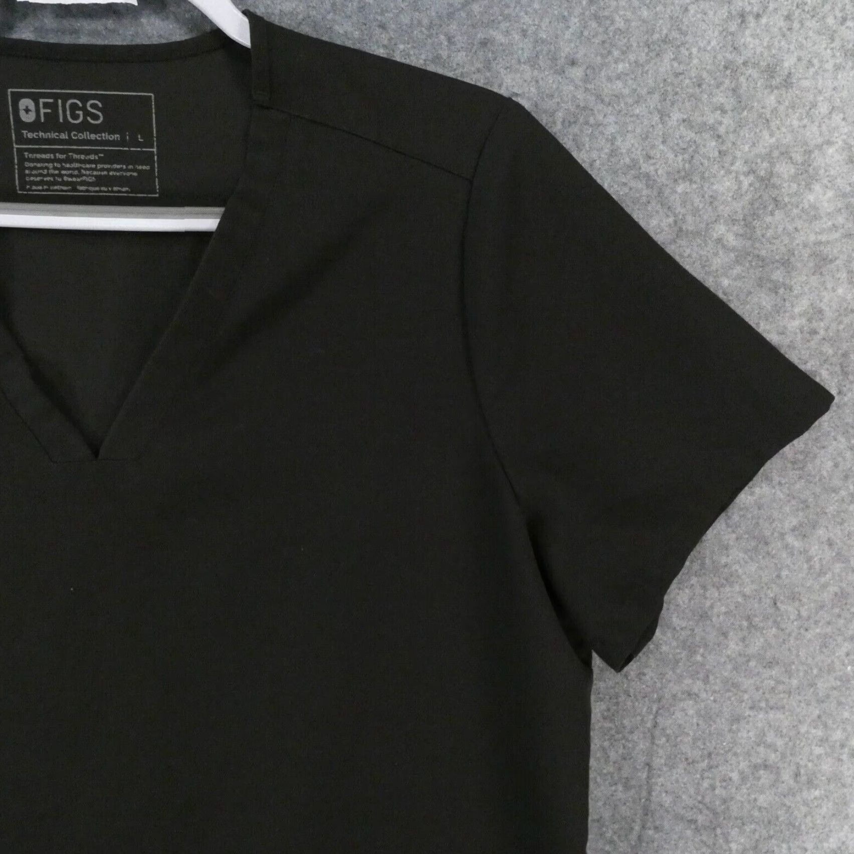 Vintage FIGS Scrub Top Womens Large Technical Collection Black w Pockets XS? Size L / US 10 / IT 46 - 6 Thumbnail
