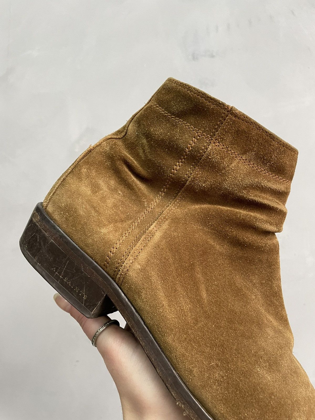 Allsaints Rare Gudi style All Saints suede zipper ankle leather boots Size US 10 / EU 43 - 4 Thumbnail