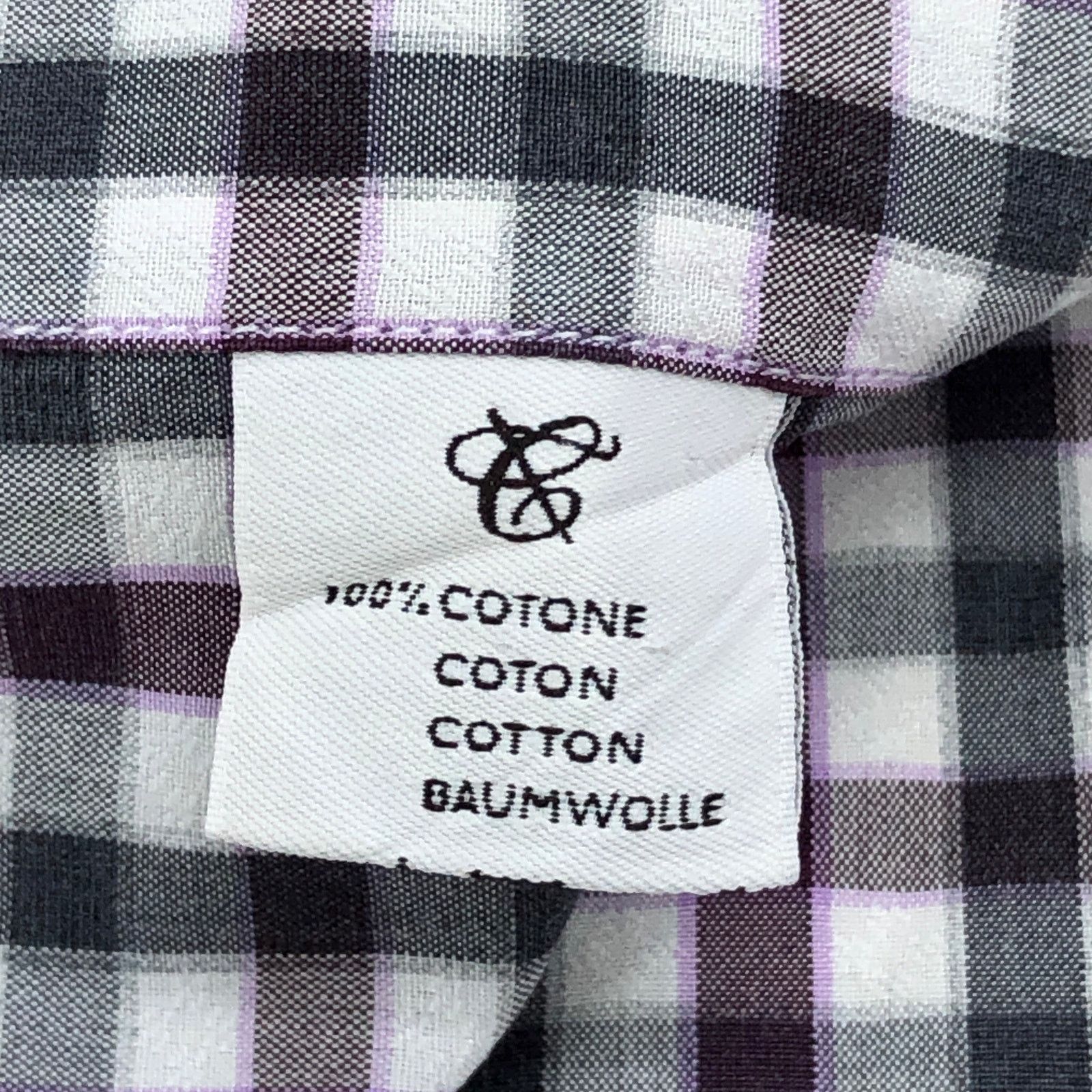 Canali Canali Size L Shirt Casual Button Down Check Purple Gray Size US L / EU 52-54 / 3 - 17 Thumbnail