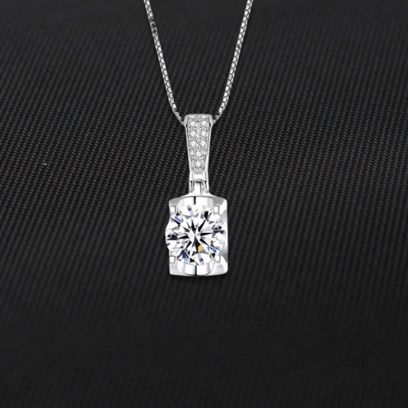 Other Necklace Pendant 1 Ct Round Cut Moissanite 925 Silver Size ONE SIZE - 2 Thumbnail