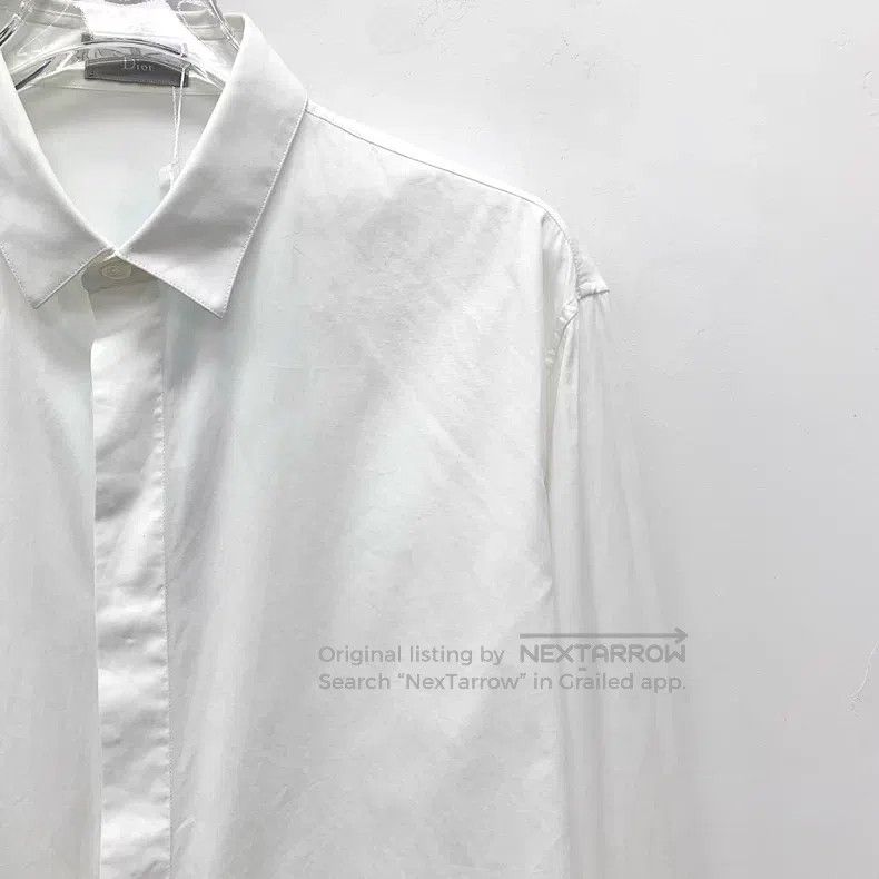 Dior Dior Size 39 White bee embroidery cotton lapel long-sleeved Size US XXS / EU 40 - 3 Thumbnail