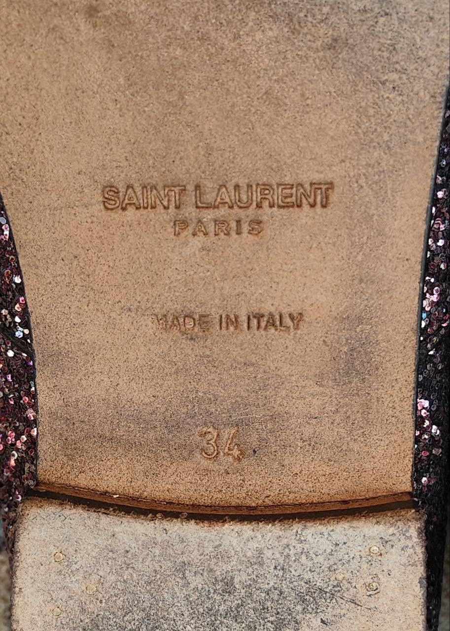 Saint Laurent Paris Saint Lauren Glitter Calf Skin Shoe Size US 4 / IT 34 - 7 Thumbnail