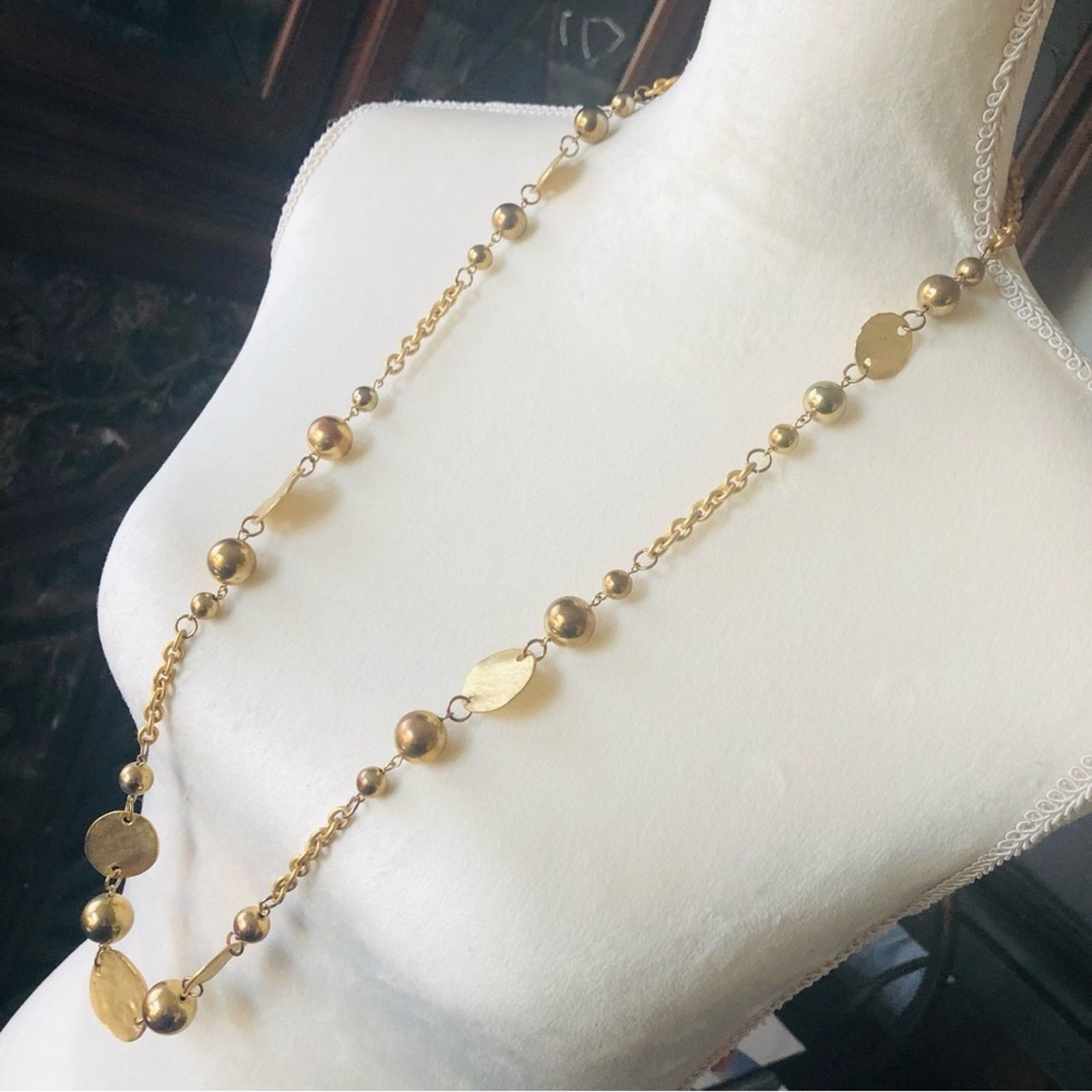 Vintage Vintage 90s gold plated ball and disc necklace Size ONE SIZE - 4 Thumbnail