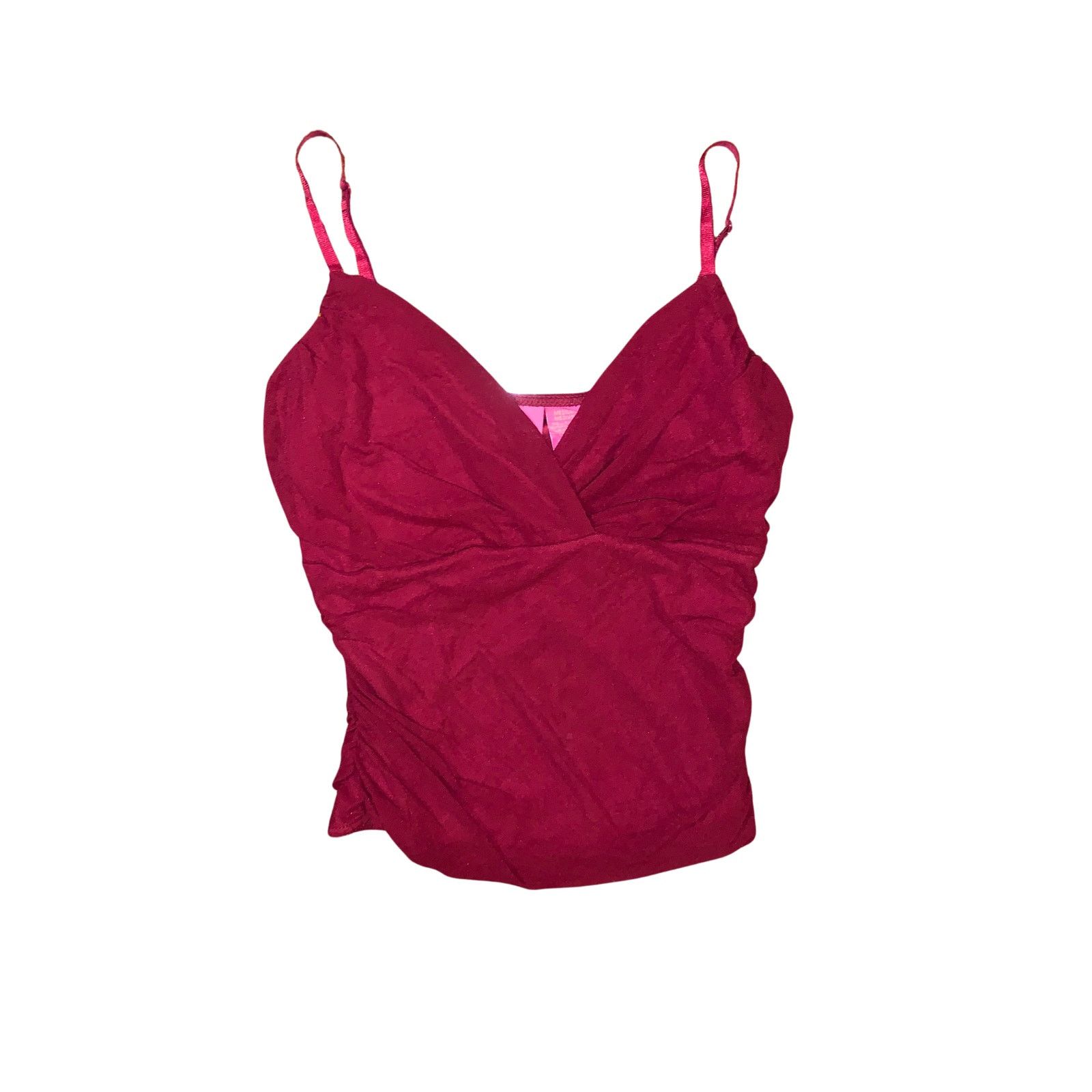 Other Thalia Sodi Burgundy Ruched Surplice Cami Top Mesh NWT M Size M / US 6-8 / IT 42-44 - 1 Thumbnail