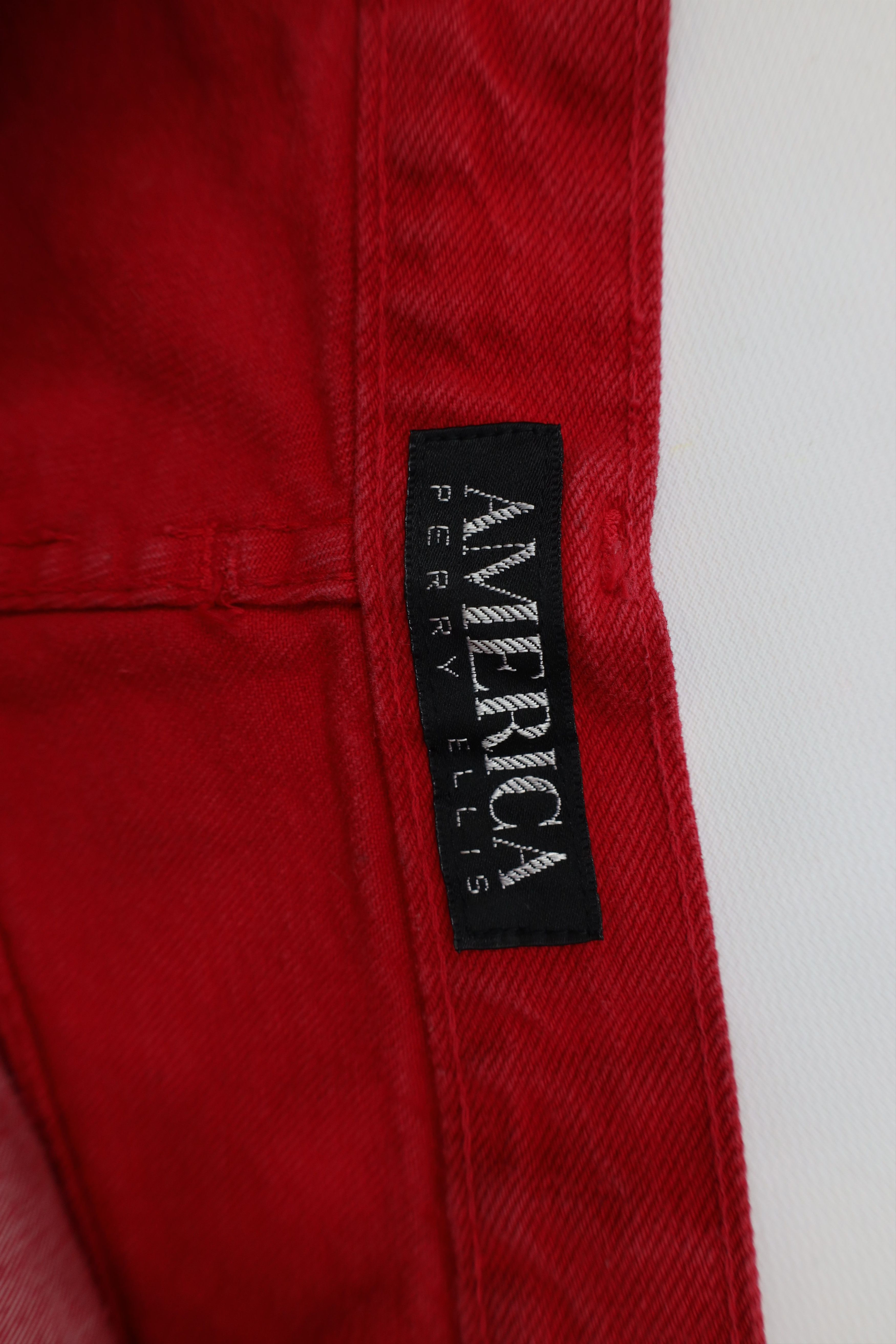Perry Ellis Vintage 90s Perry Ellis Denim Jean Shorts Jorts Red USA Size US 30 / EU 46 - 8 Thumbnail
