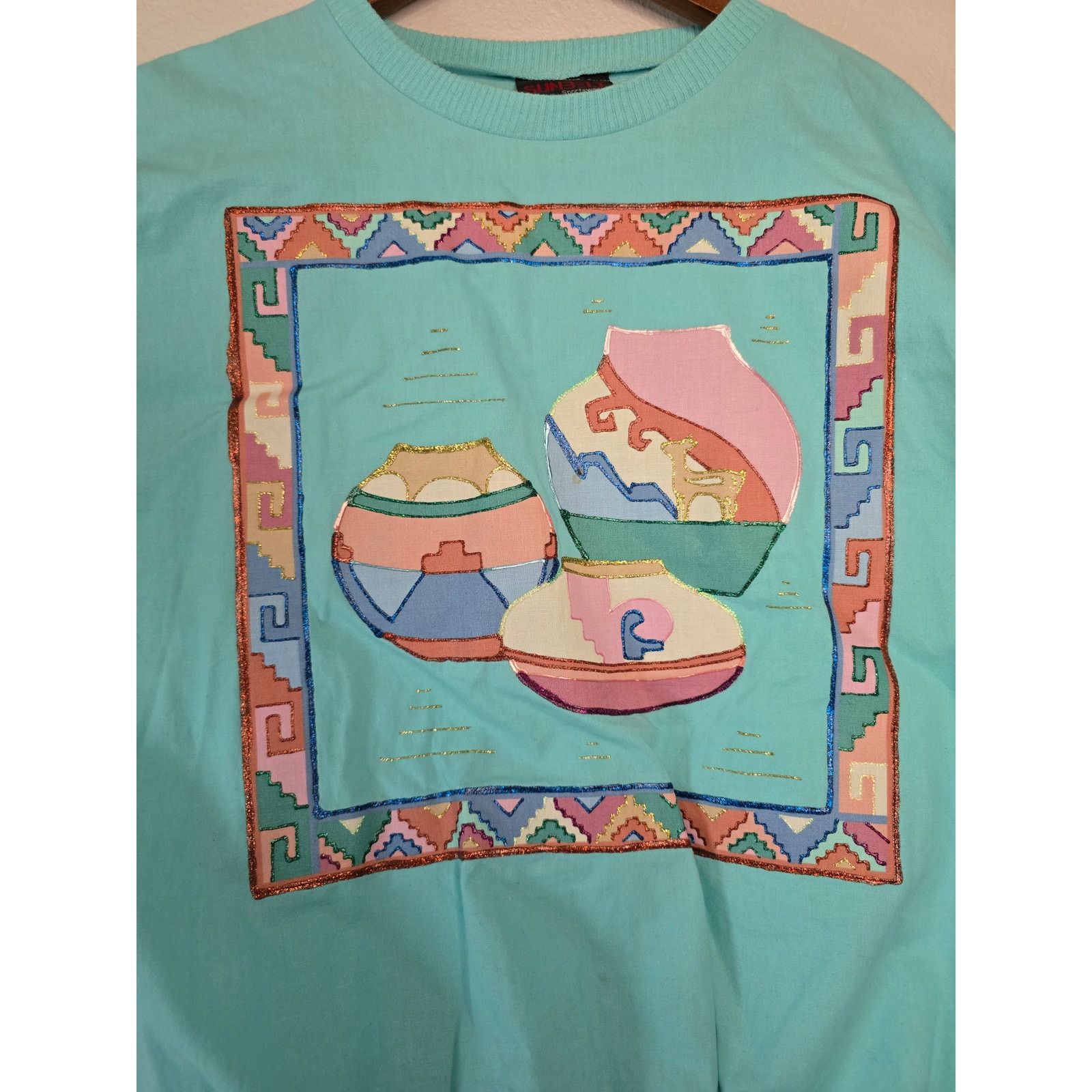 Vintage Vintage Southwest Aztec Crewneck Native American Sweatshirt Size US XL / EU 56 / 4 - 4 Thumbnail