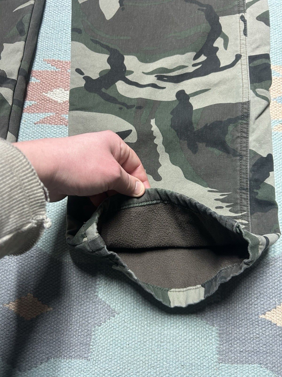 Vintage Vtg wrangler fleece lined camo cargo pants woodland 38x31 Size US 38 / EU 54 - 2 Thumbnail