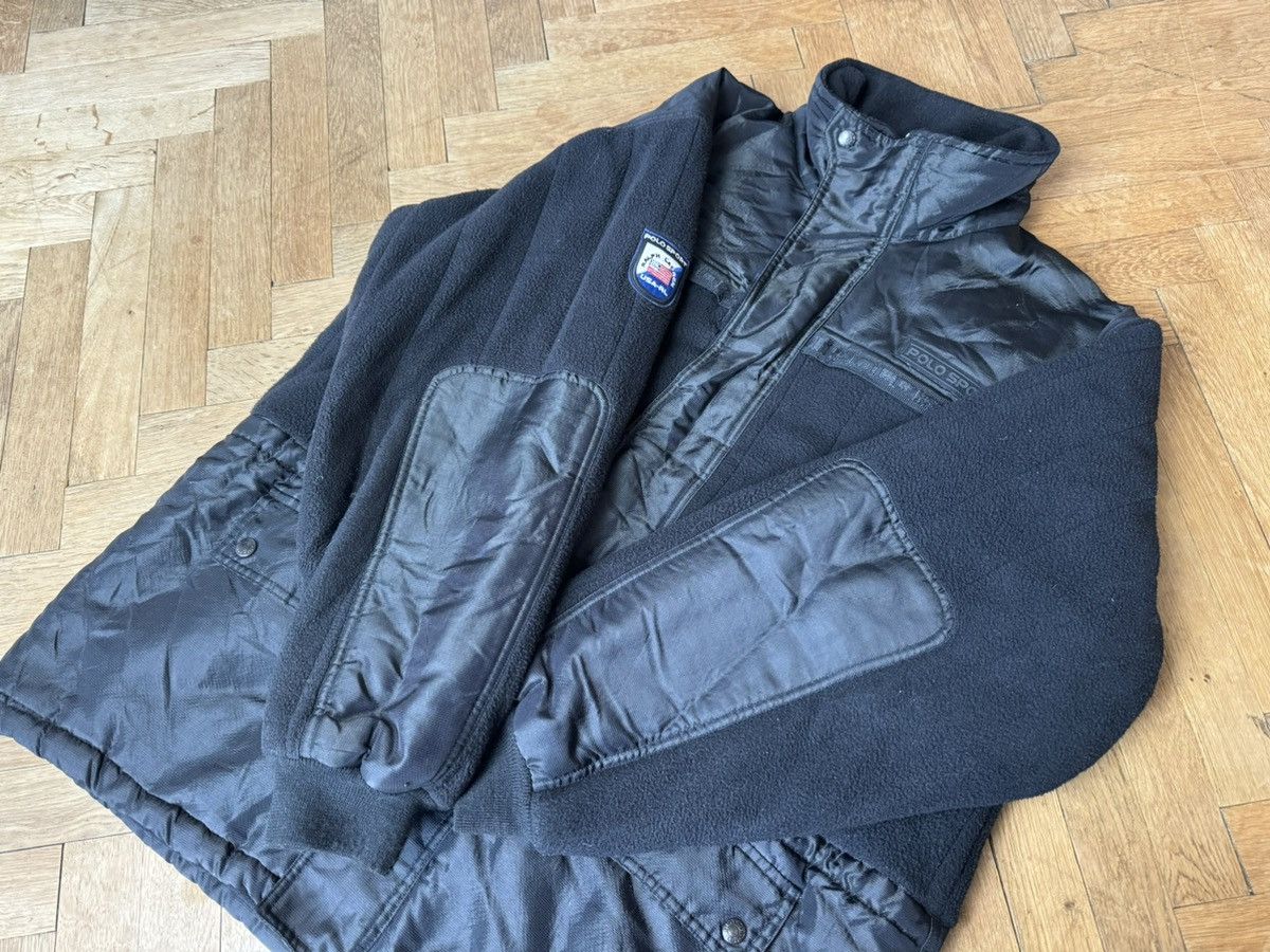 Vintage 90's Y2K Polo Sport Black Fleece Nylon Jacket L