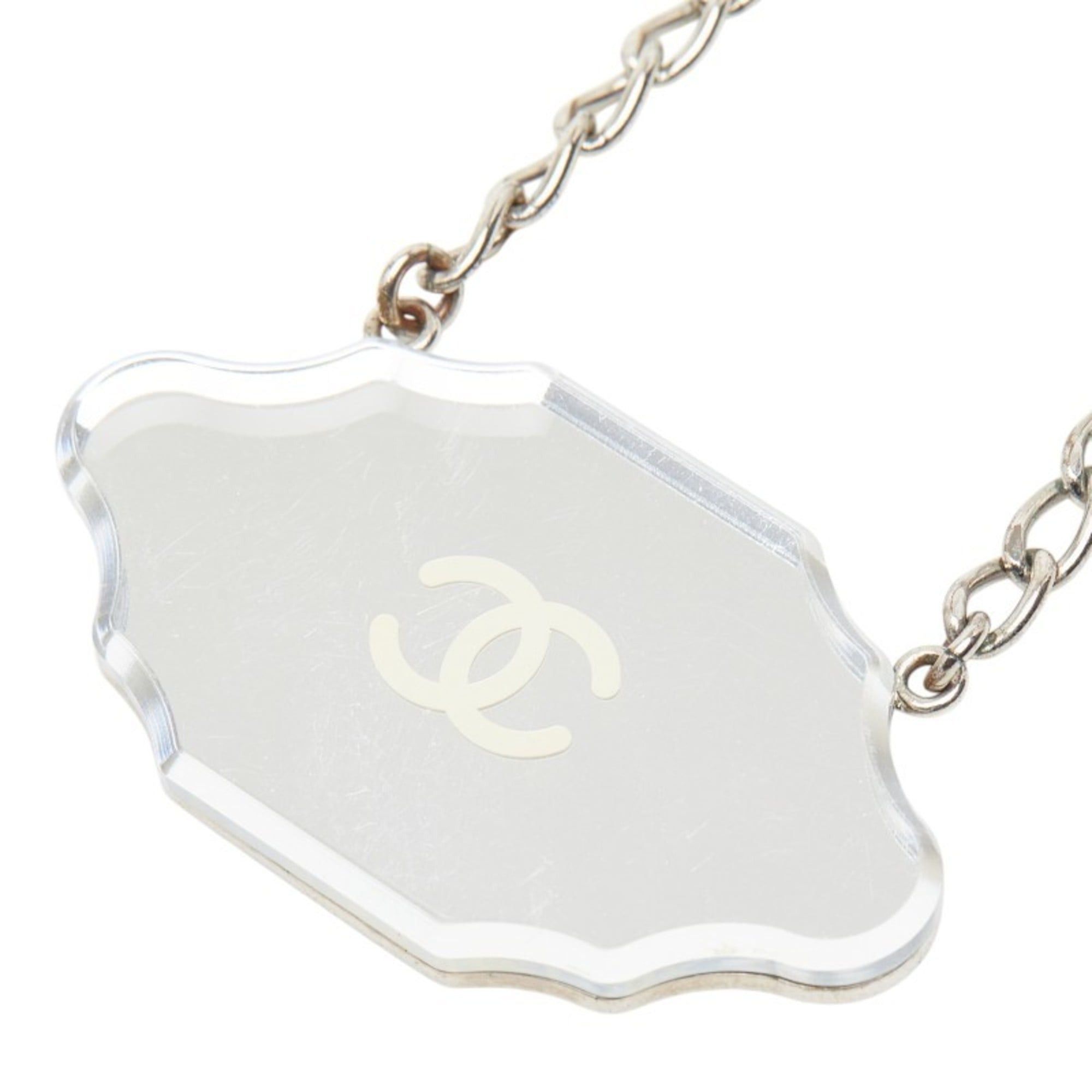 Chanel Chanel Mirror Plate Coco Mark Necklace, Silver Metal, Women's CHANEL Size ONE SIZE - 1 Thumbnail