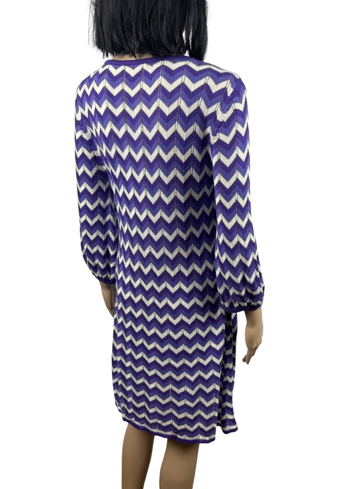 Alice + Olivia Alice + Olivia Viscose Knit Wool Dress Zigzag Pleated Size M / US 6-8 / IT 42-44 - 7 Thumbnail