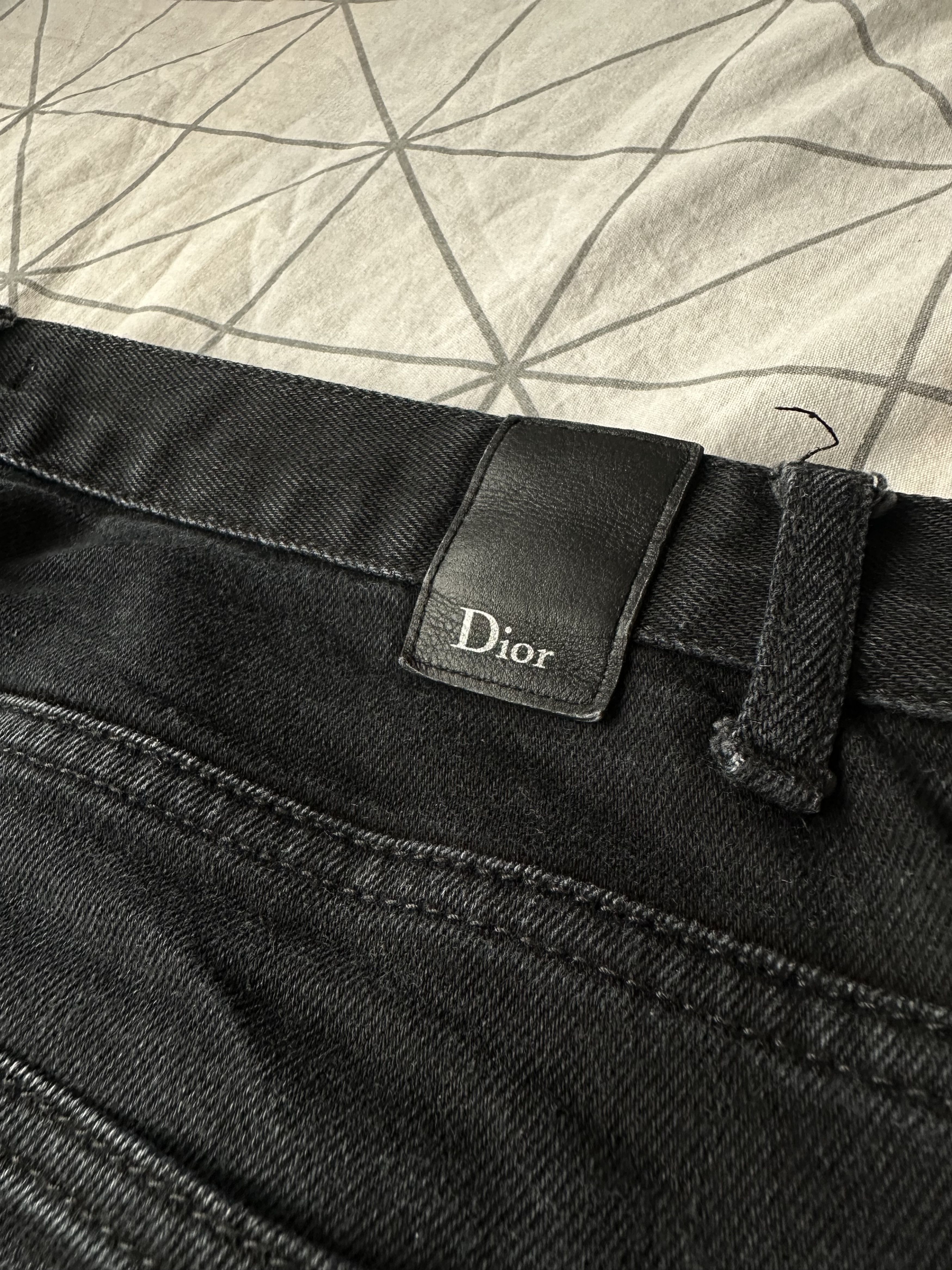 Dior Dior 2018 Black Denim Slim Fit 24-karat Gold Bee Den Size US 31 - 6 Thumbnail