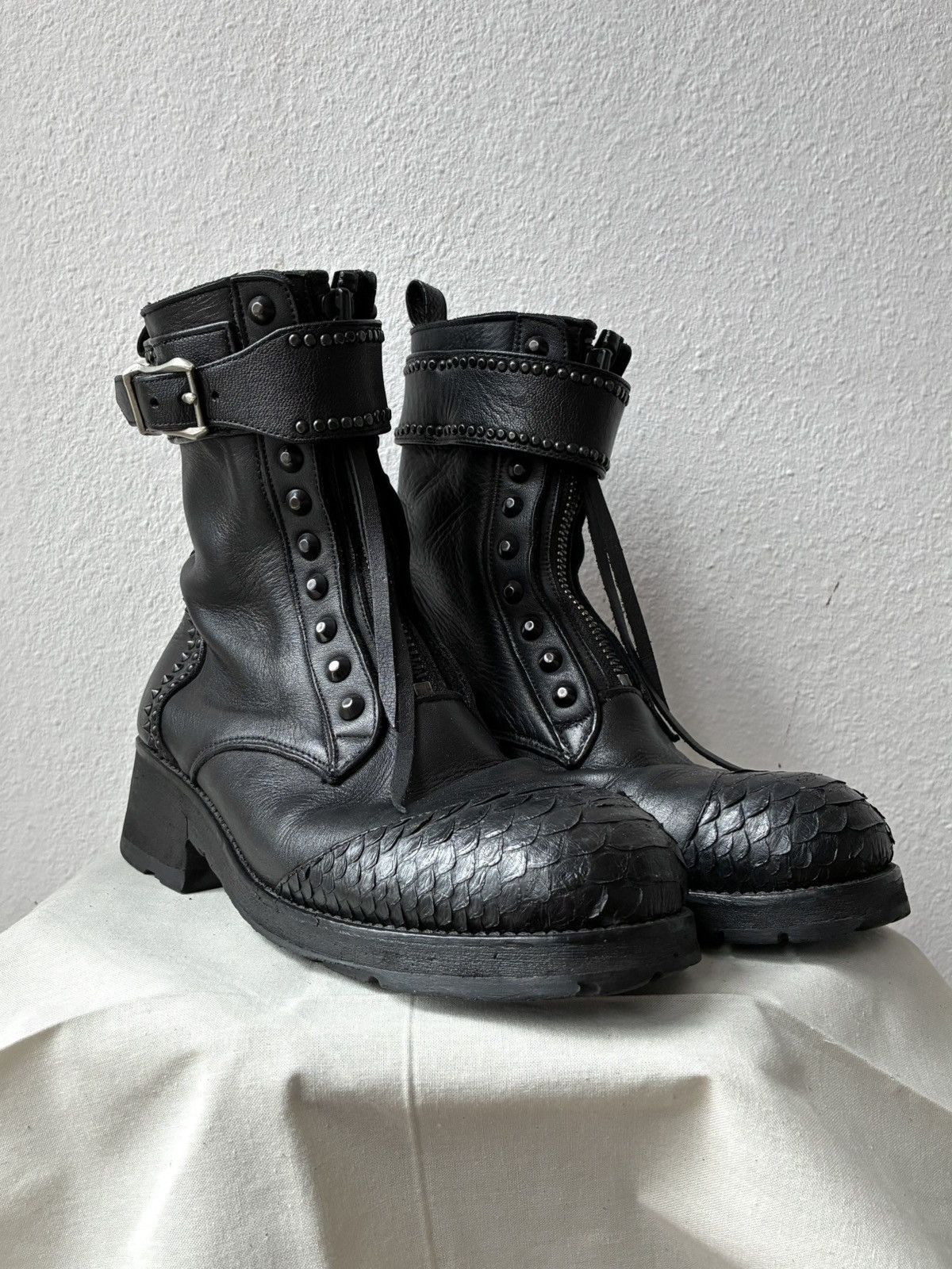 KMRii KMRii Front Zip Studded Combat Boots Size US 8.5 / EU 41-42 - 1 Thumbnail