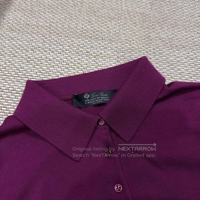 Loro Piana Loro Piana Purple Wool Long Sleeve Polo. Size US M / EU 48-50 / 2 - 3 Thumbnail