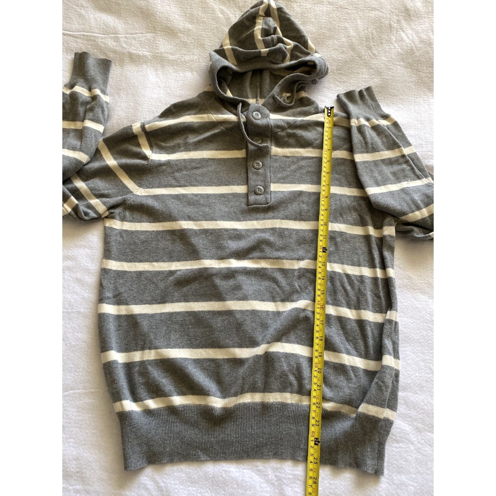 JW Anderson Frederik Anderson Copenhagen Hoodie Men L Gray Striped Sweatshirt Hooded Long Sleeve Size US L / EU 52-54 / 3 - 5 Thumbnail